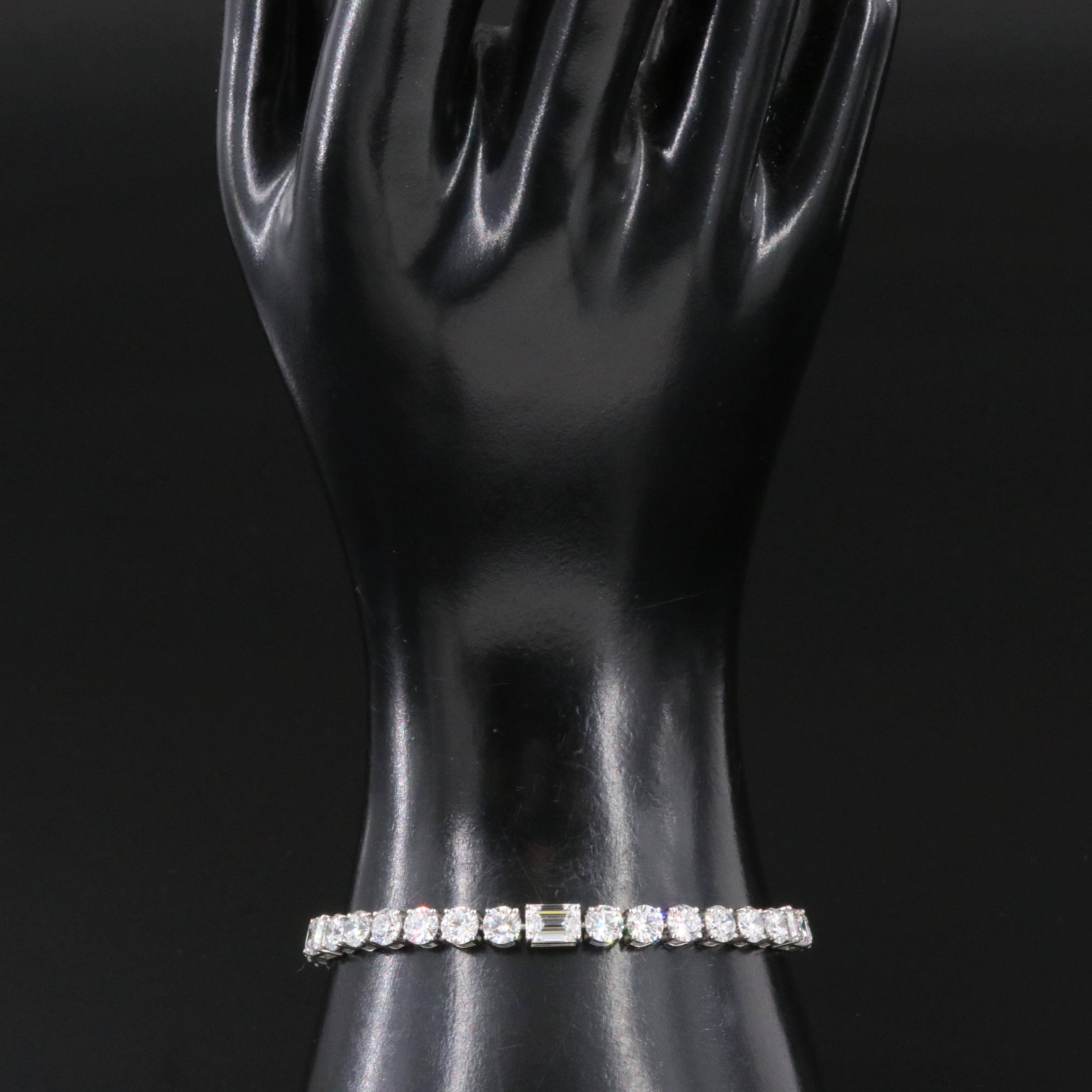 Platinum 14.66 CTW Lab Grown Diamond Line Bracelet