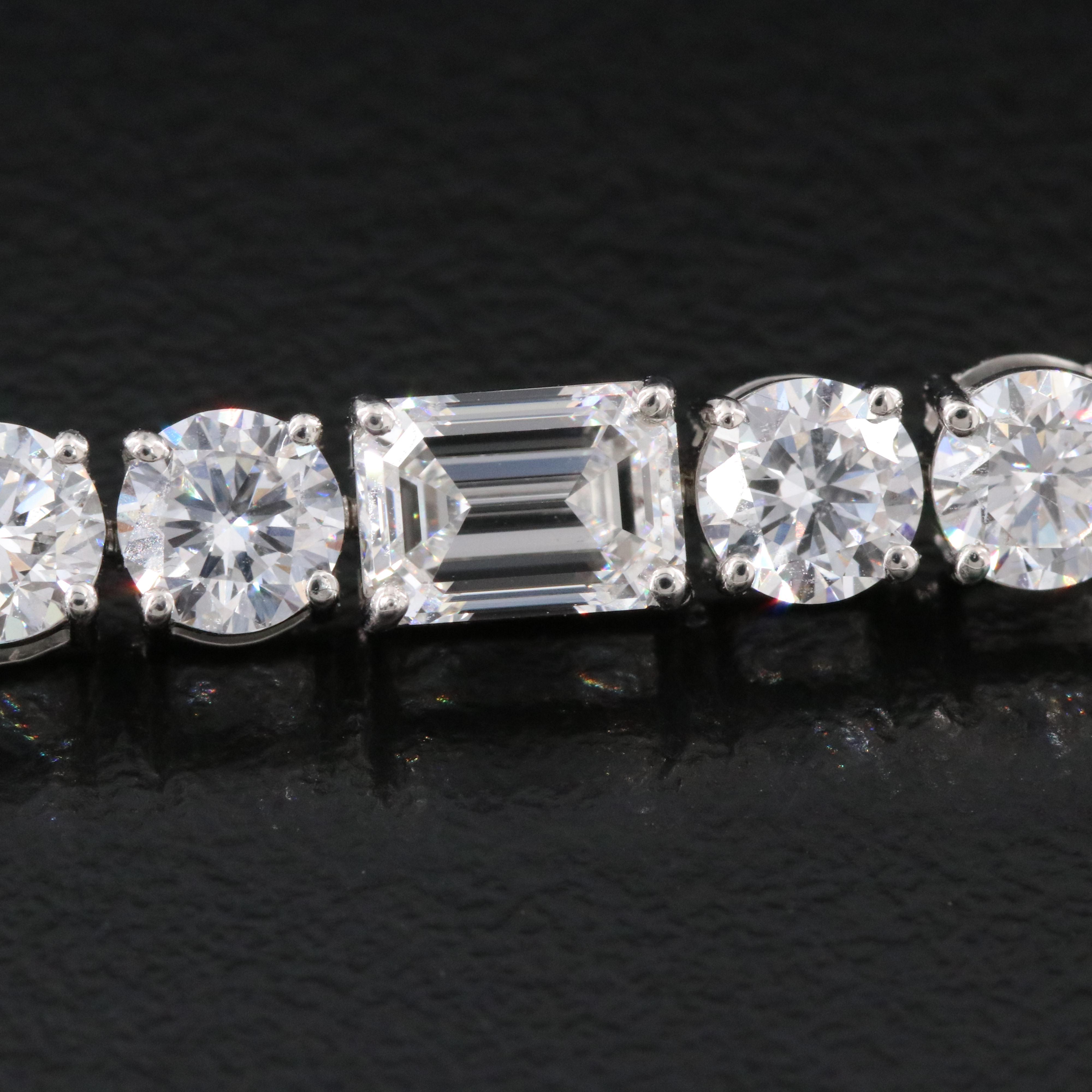 Platinum 14.66 CTW Lab Grown Diamond Line Bracelet