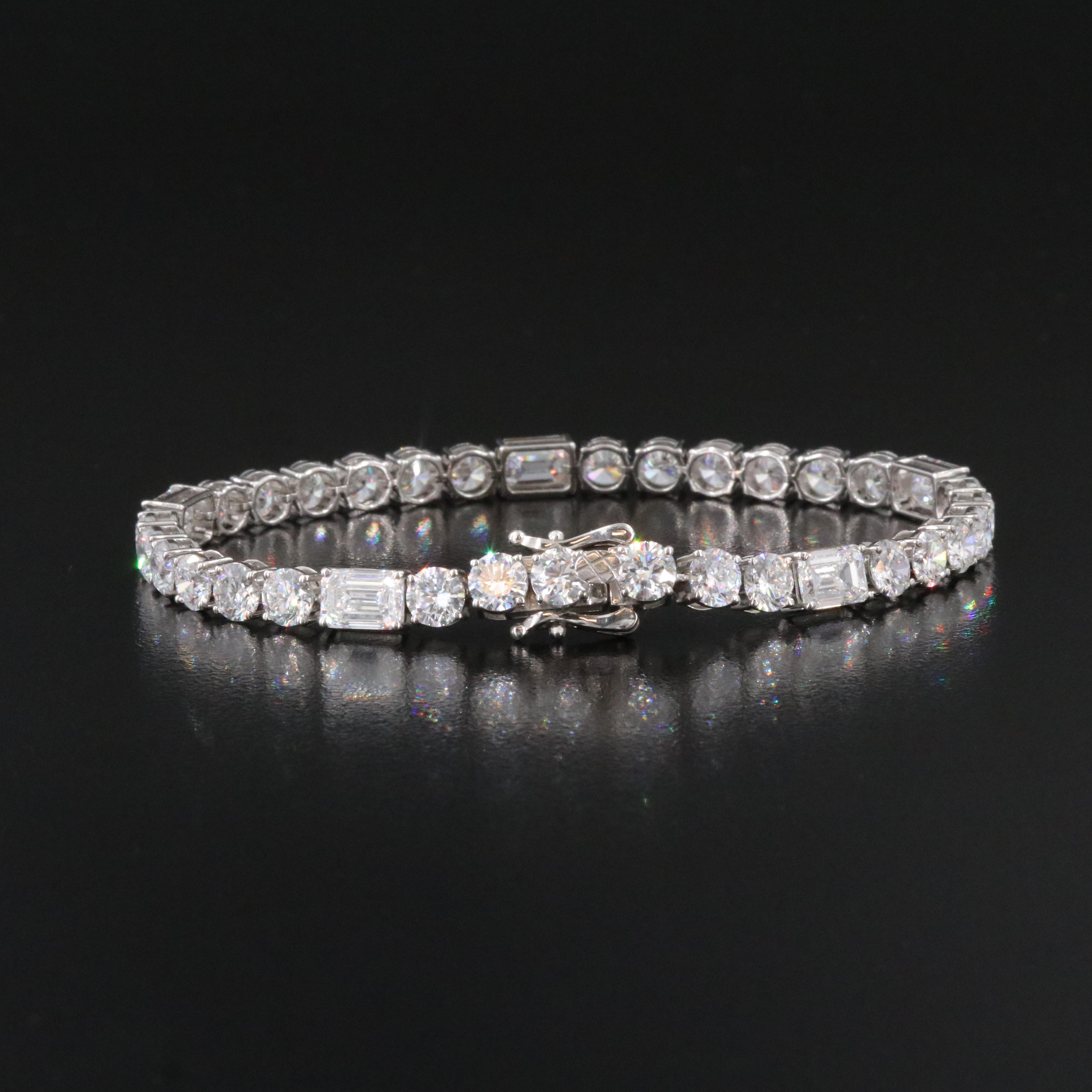 Platinum 14.66 CTW Lab Grown Diamond Line Bracelet