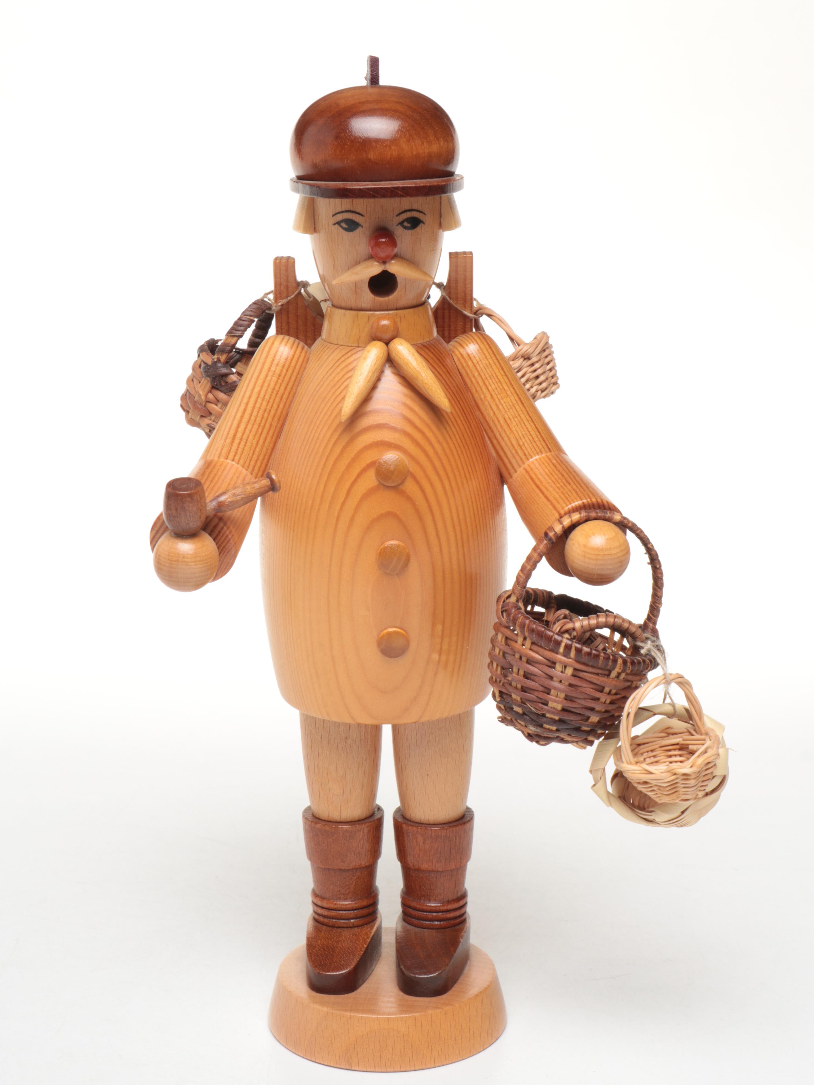 German Expertic Handcrafted Woodsman, Hunter, Butcher and Other Smoker Figures