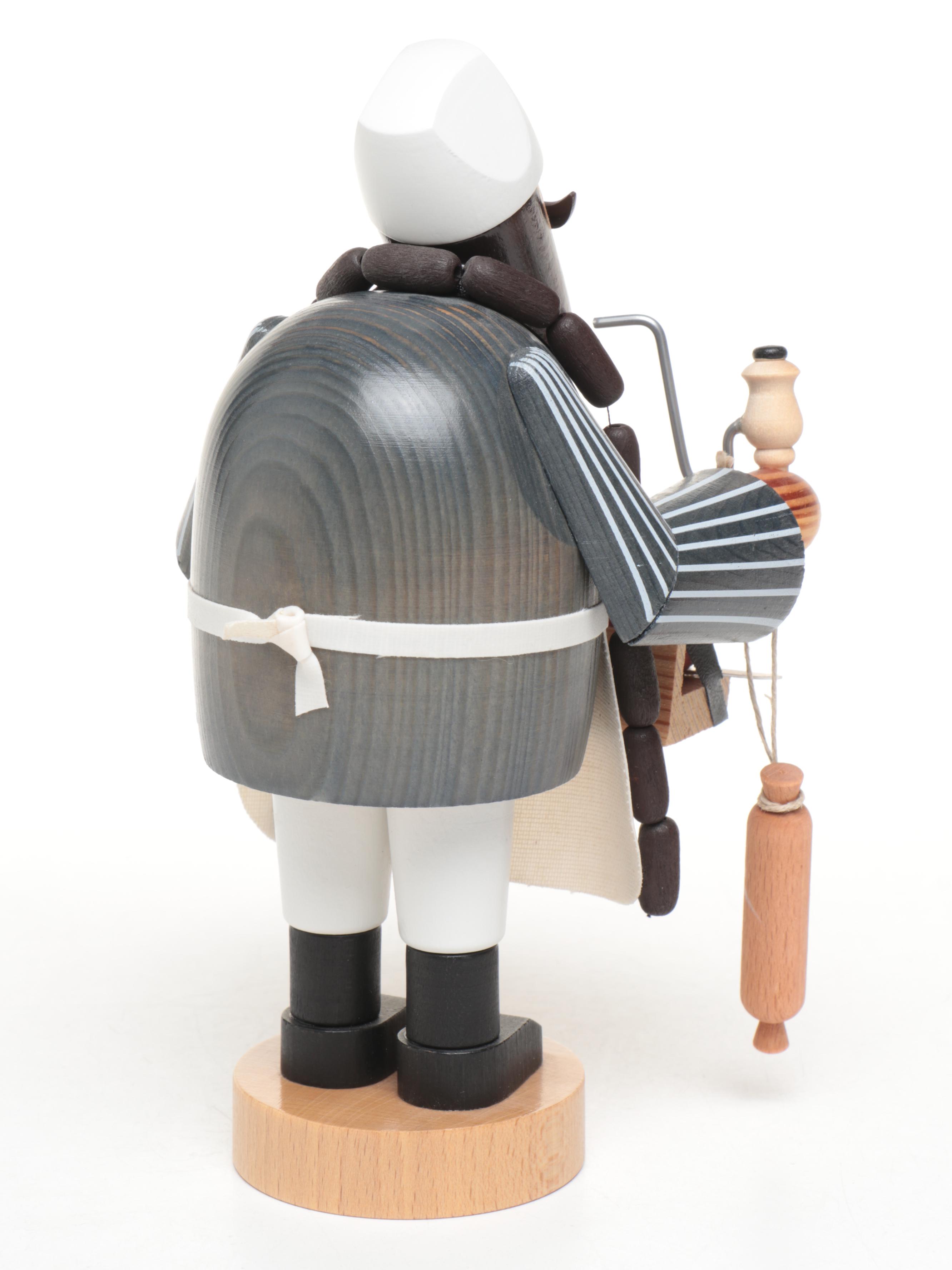 German Expertic Handcrafted Woodsman, Hunter, Butcher and Other Smoker Figures