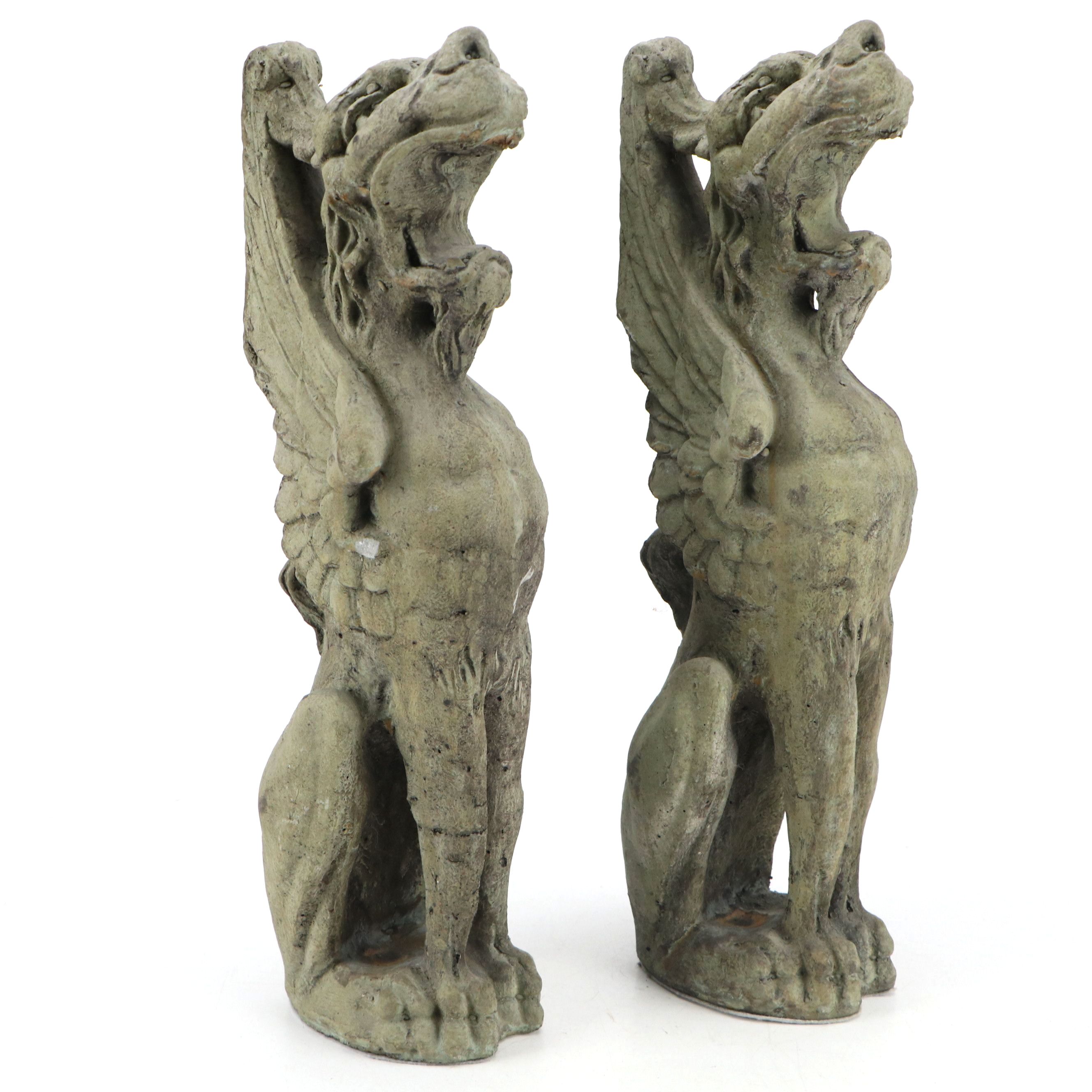 Pair of Saint Cuthbert's Chapel Style Concrete Gargoyles