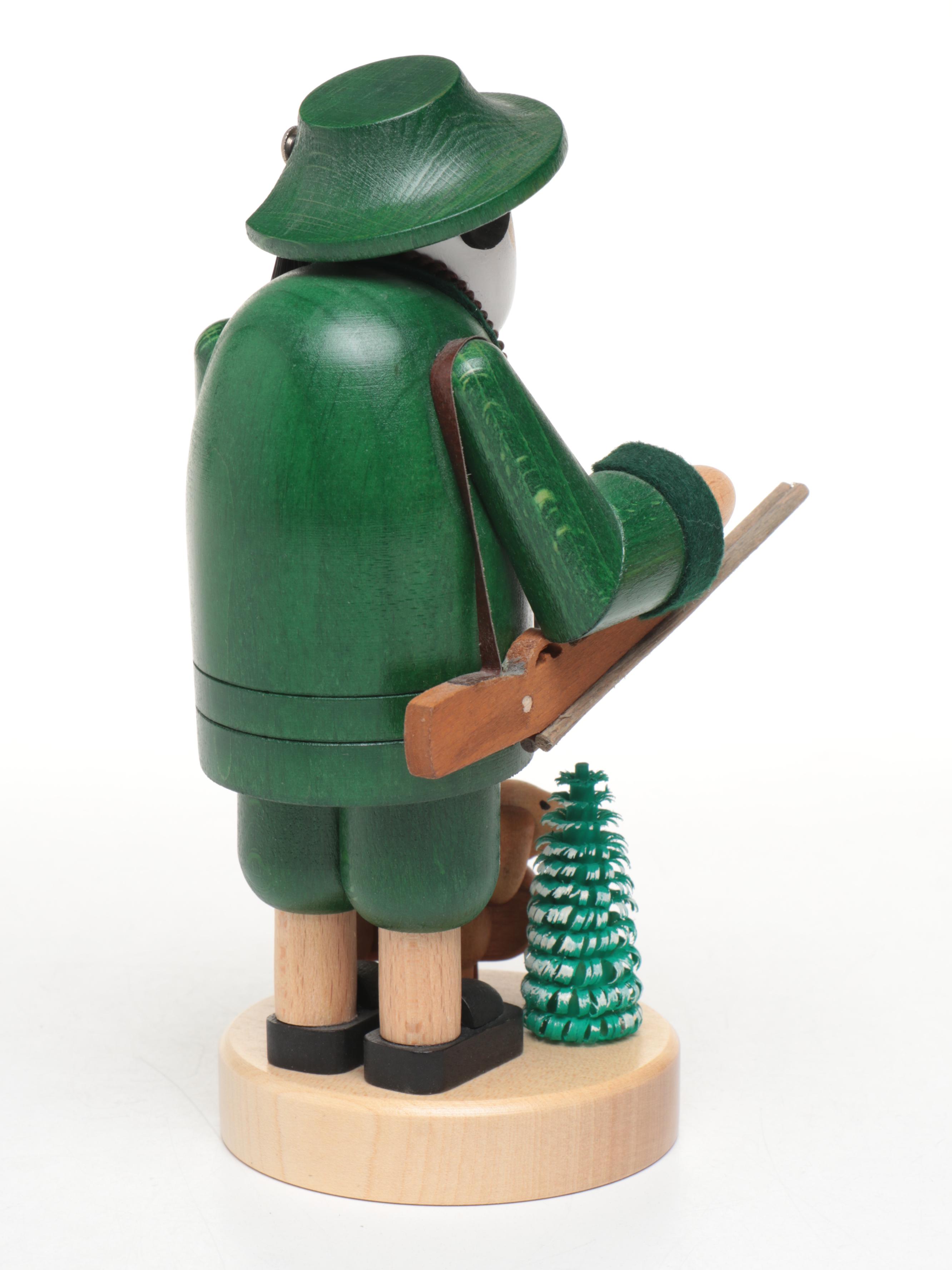 German Expertic Handcrafted Woodsman, Hunter, Butcher and Other Smoker Figures