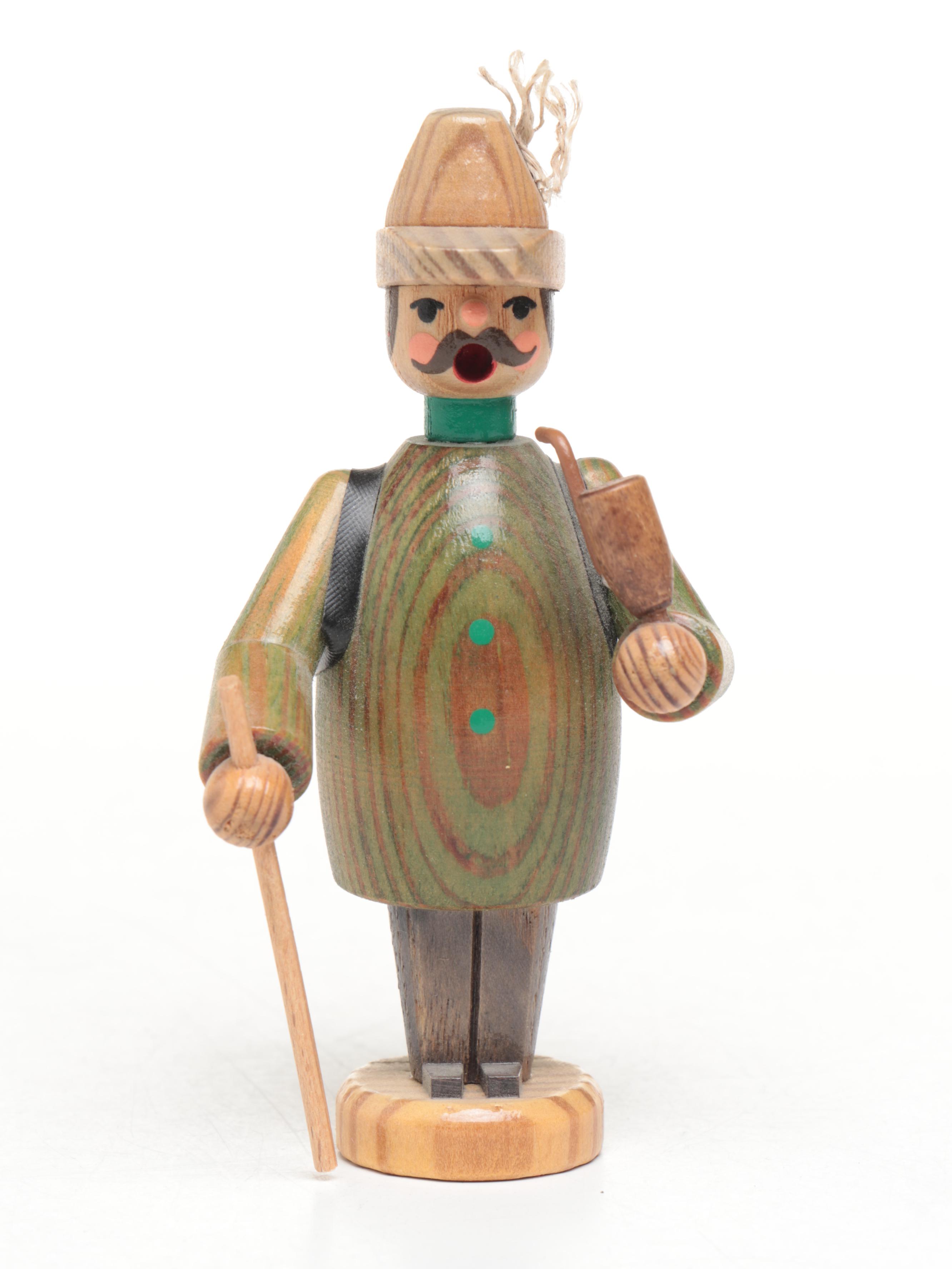 German Expertic Handcrafted Woodsman, Hunter, Butcher and Other Smoker Figures