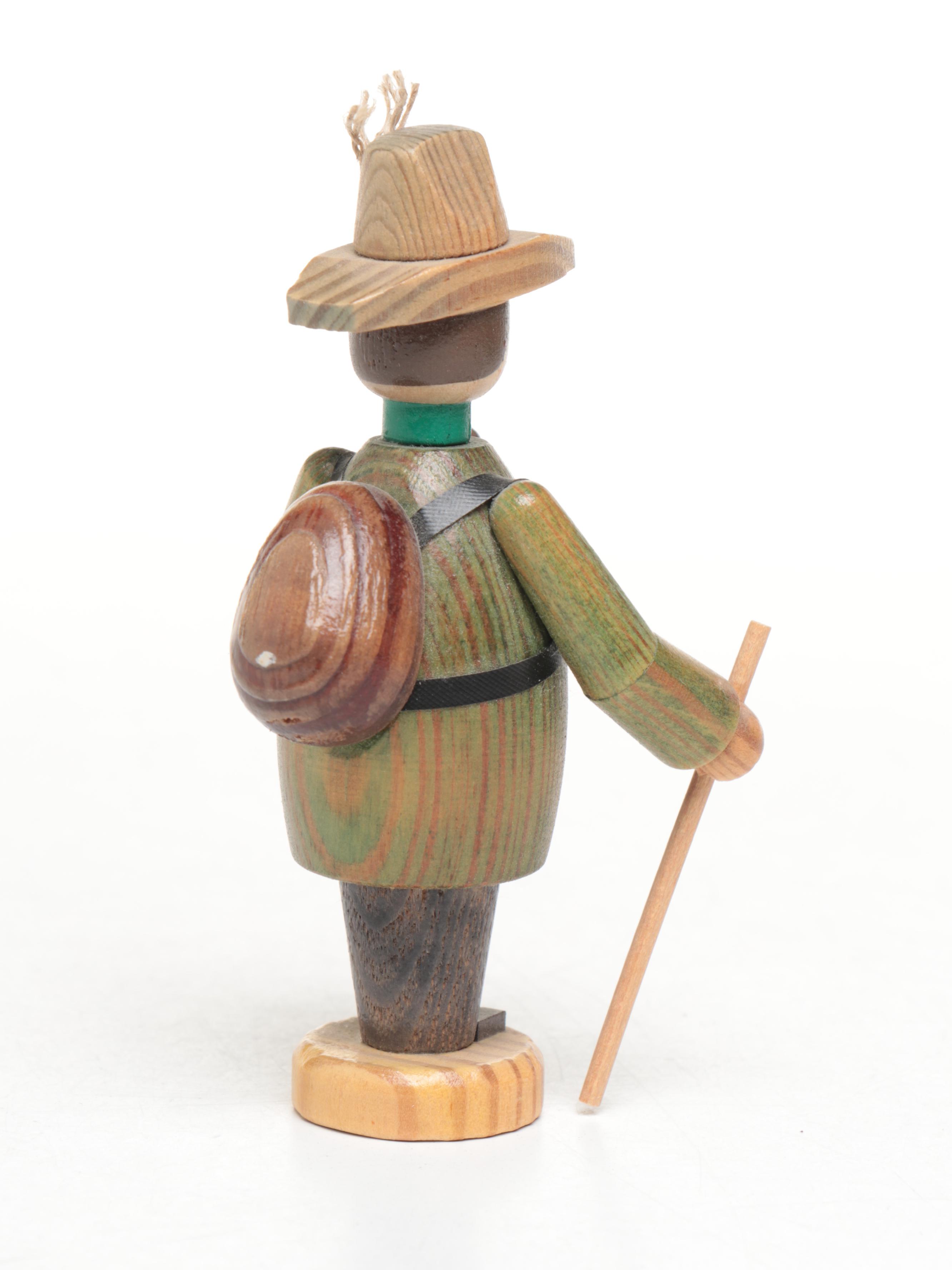 German Expertic Handcrafted Woodsman, Hunter, Butcher and Other Smoker Figures