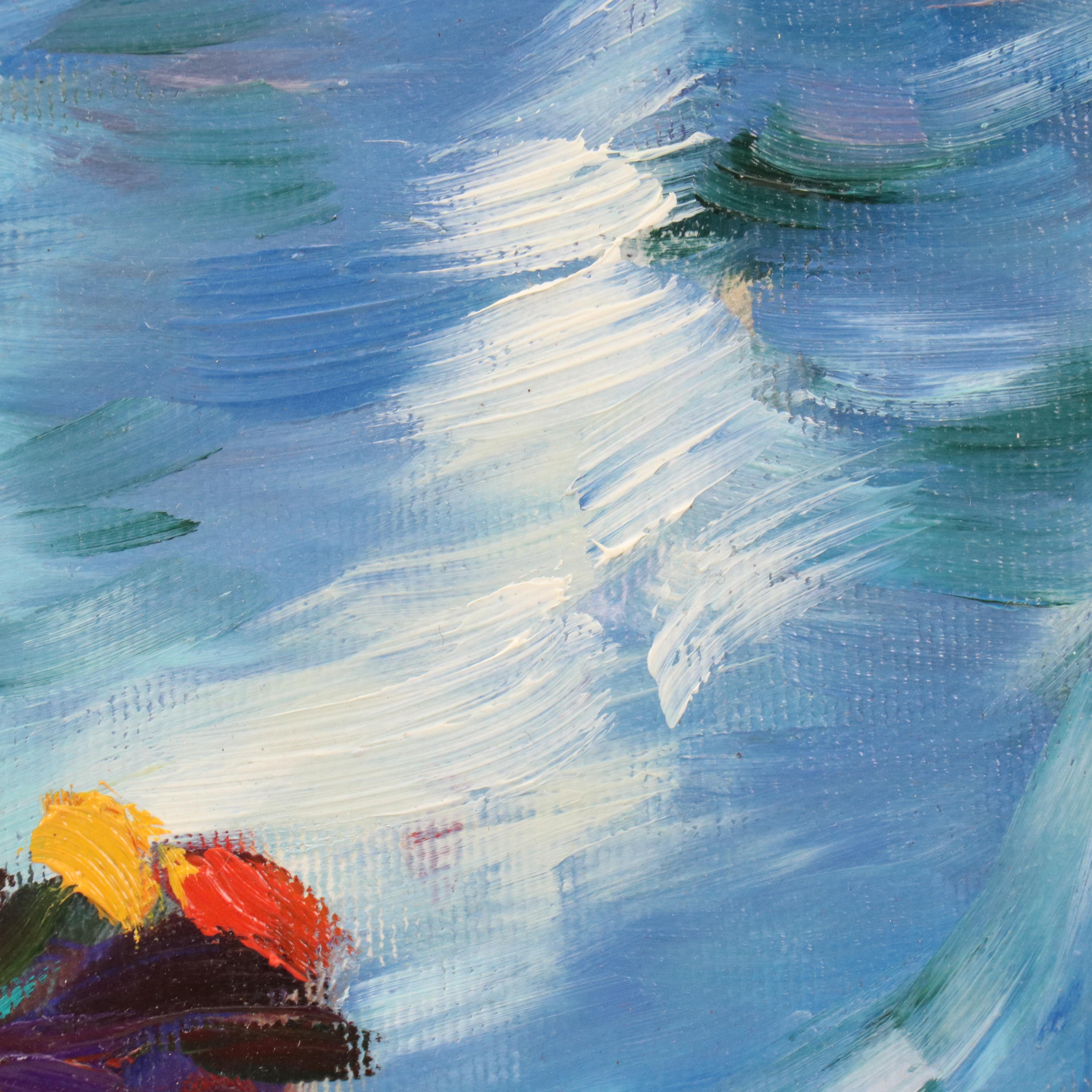 Redina Tili Impasto Oil Painting with Autumnal Landscape, 21st Century