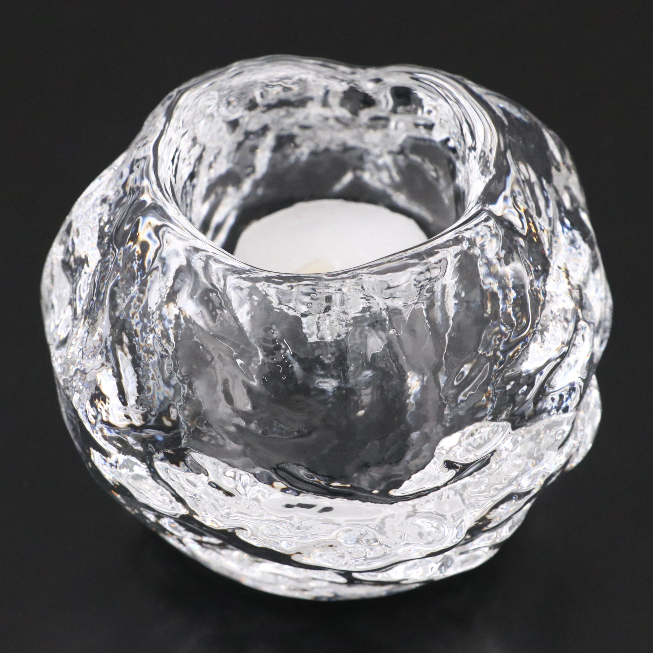 Ann Wärff for Kosta Boda "Snowball" Crystal Votive Holder
