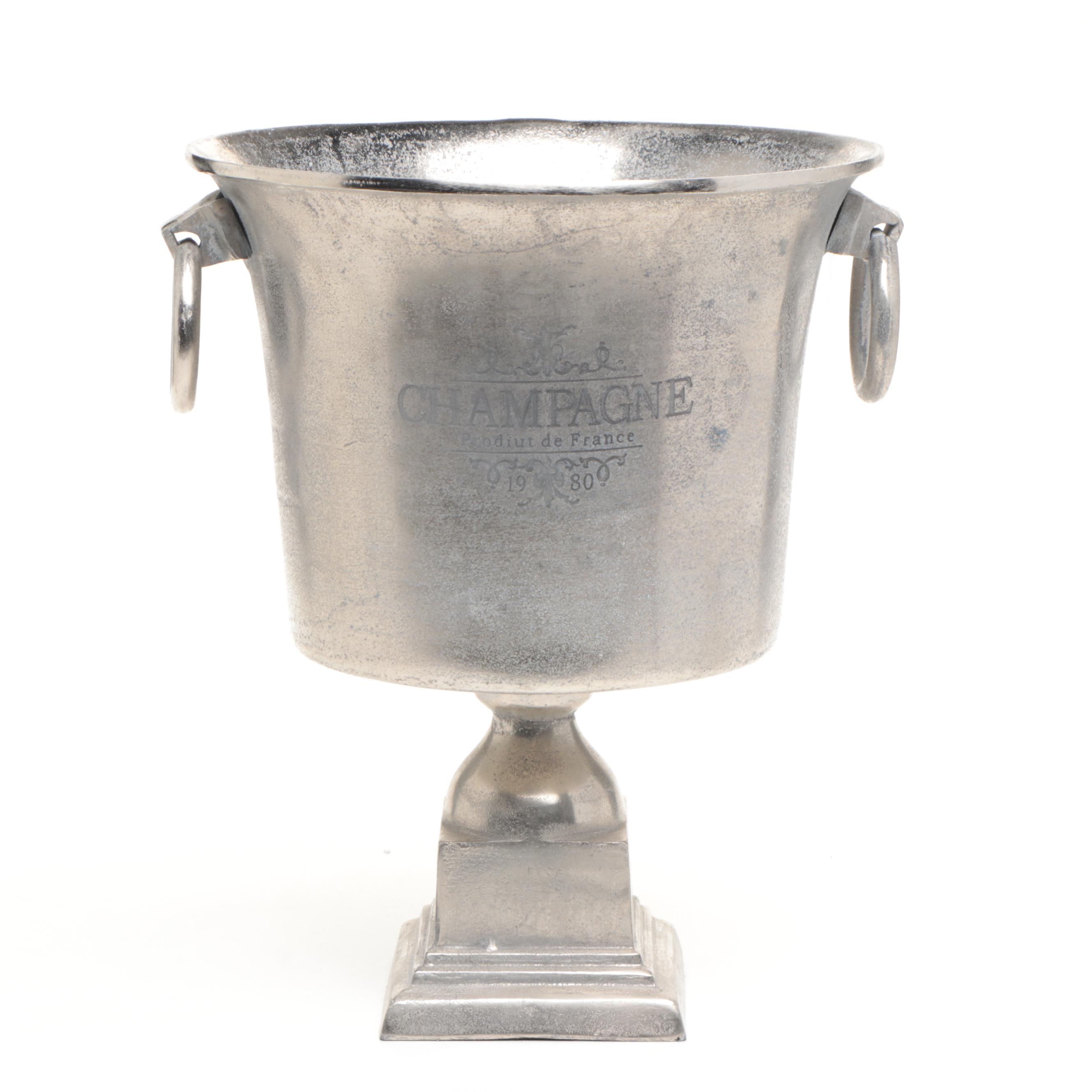 French Style Metal Urn Footed Champagne Ice Bucket