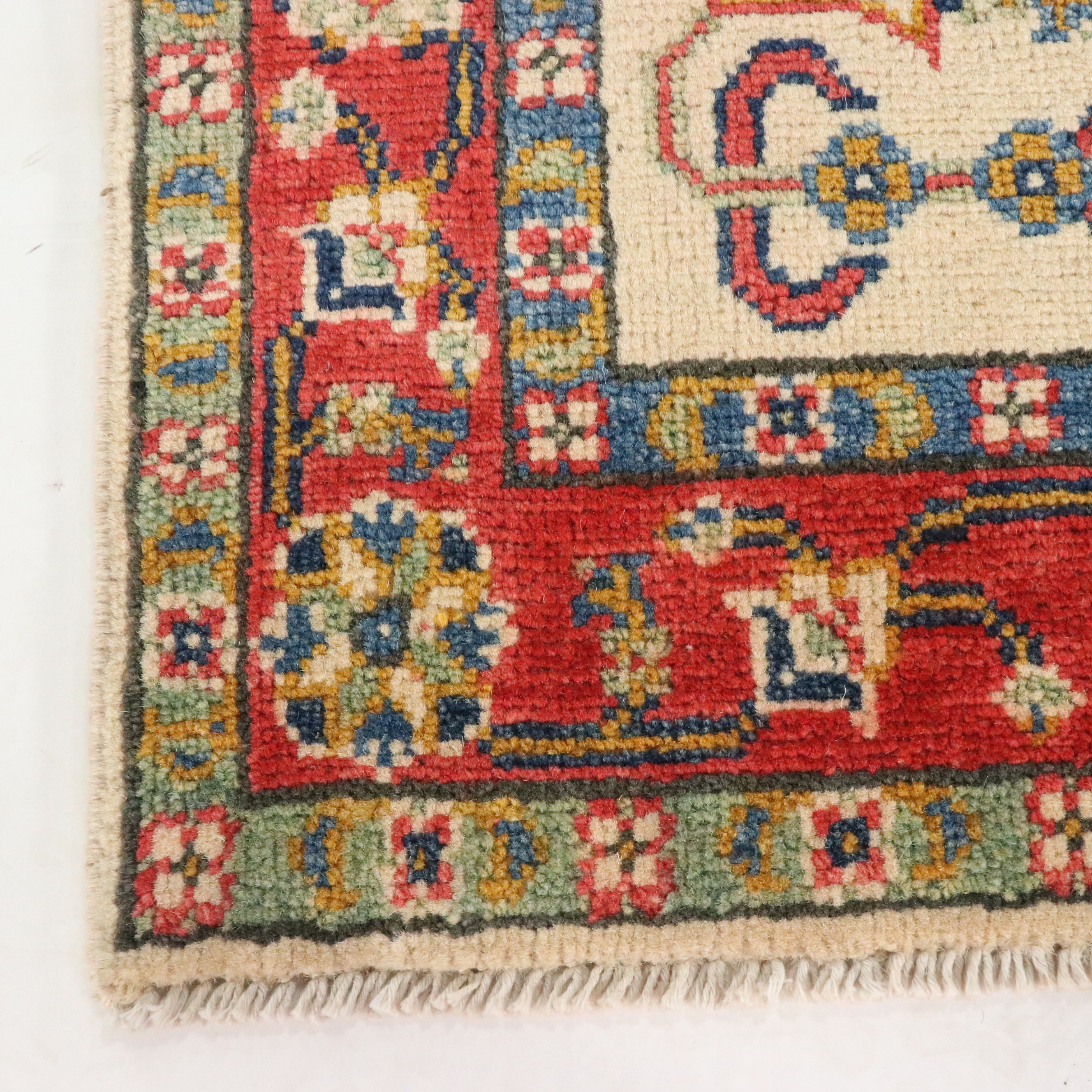 2' x 3'1 Hand-Knotted Afghan Kazak Accent Rug