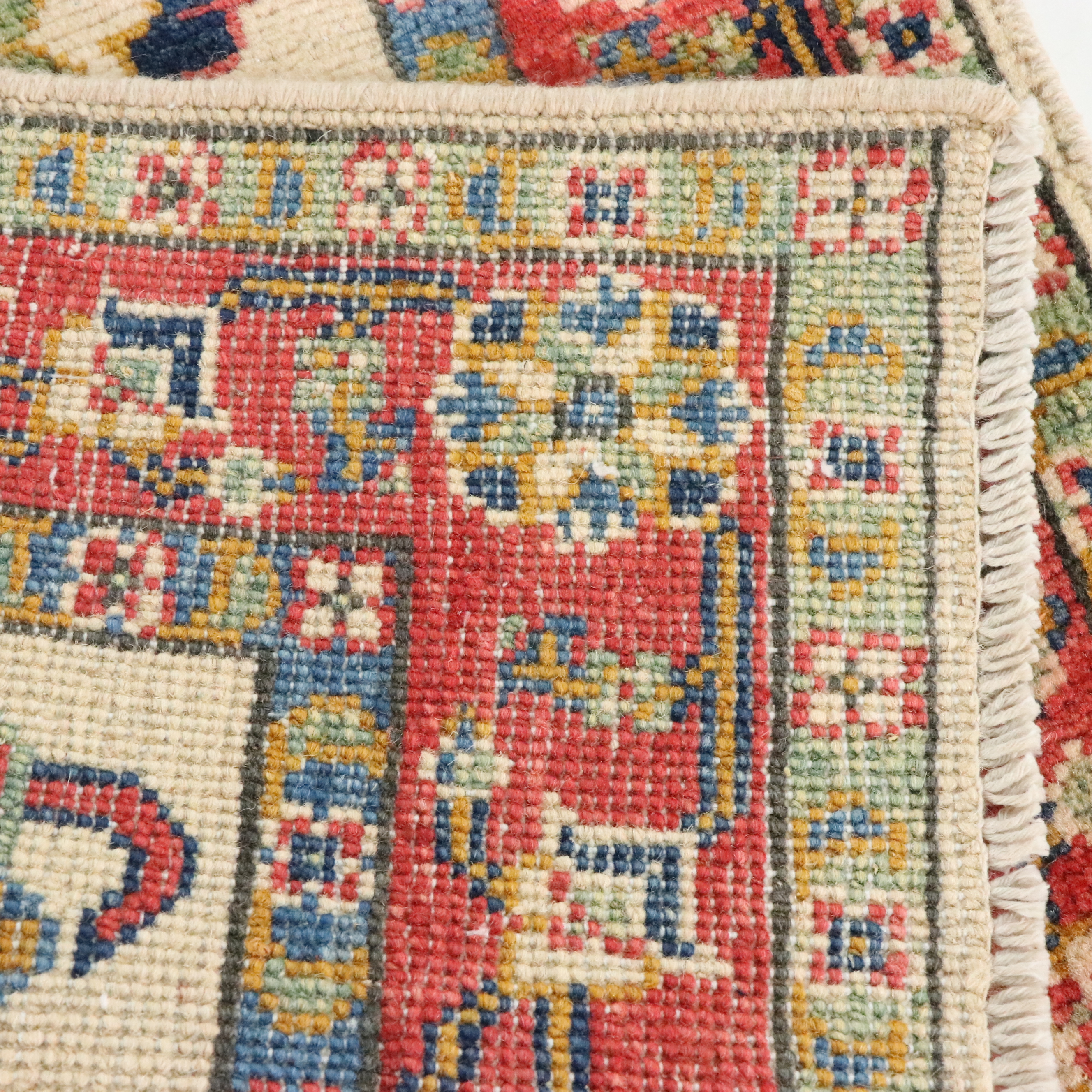 2' x 3'1 Hand-Knotted Afghan Kazak Accent Rug