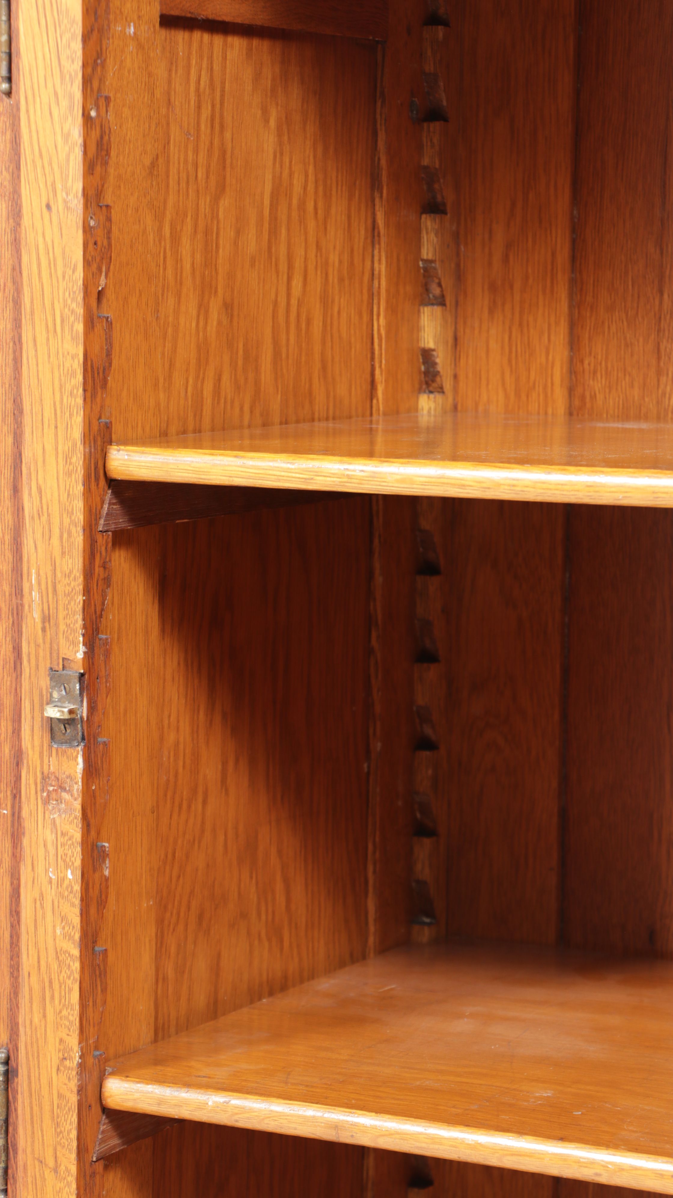 American Art Nouveau Style Oak China Cabinet, Late 19th/Early 20th Century