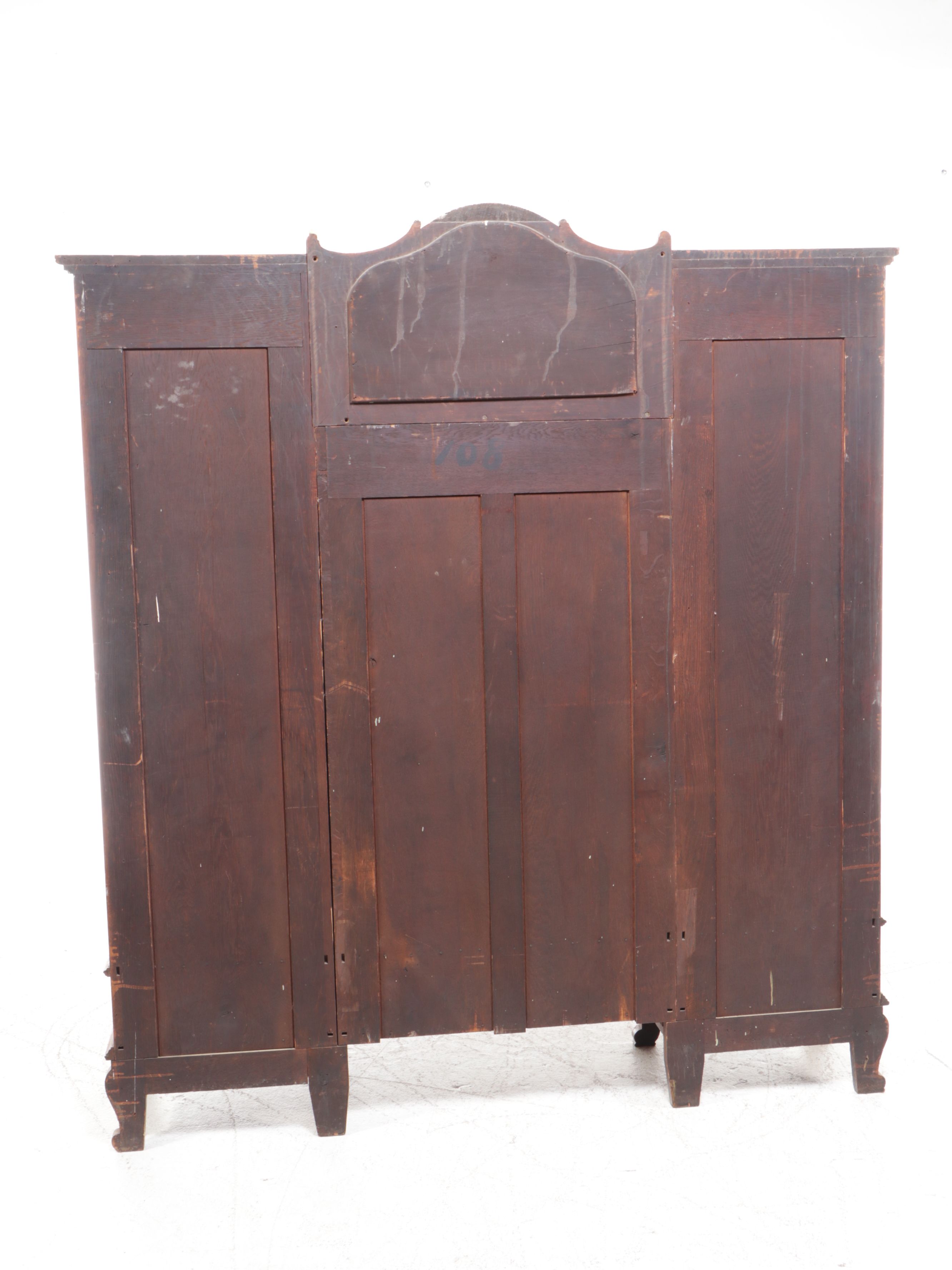 American Art Nouveau Style Oak China Cabinet, Late 19th/Early 20th Century