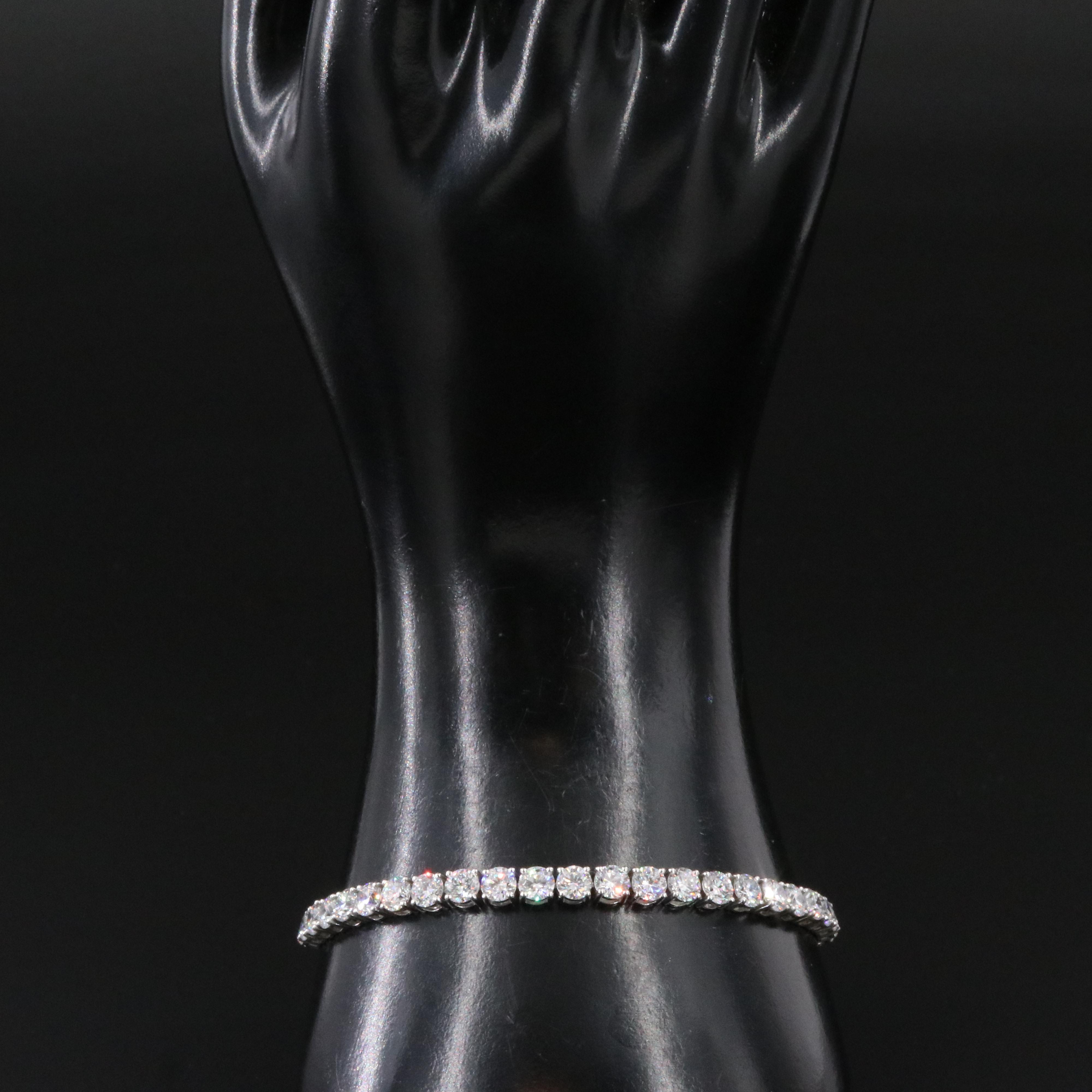 Platinum 12.17 CTW Lab Grown Diamond Line Bracelet