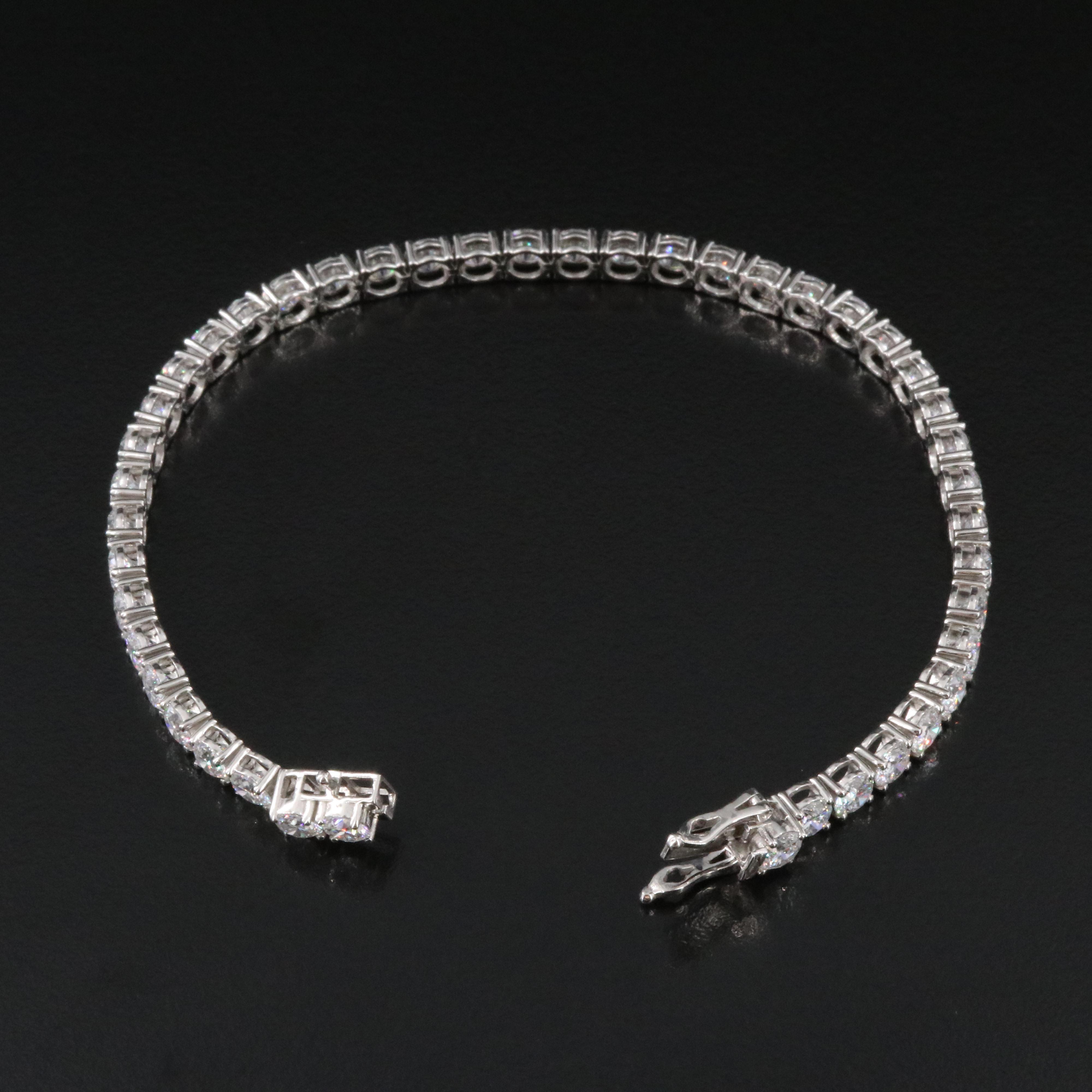 Platinum 12.17 CTW Lab Grown Diamond Line Bracelet