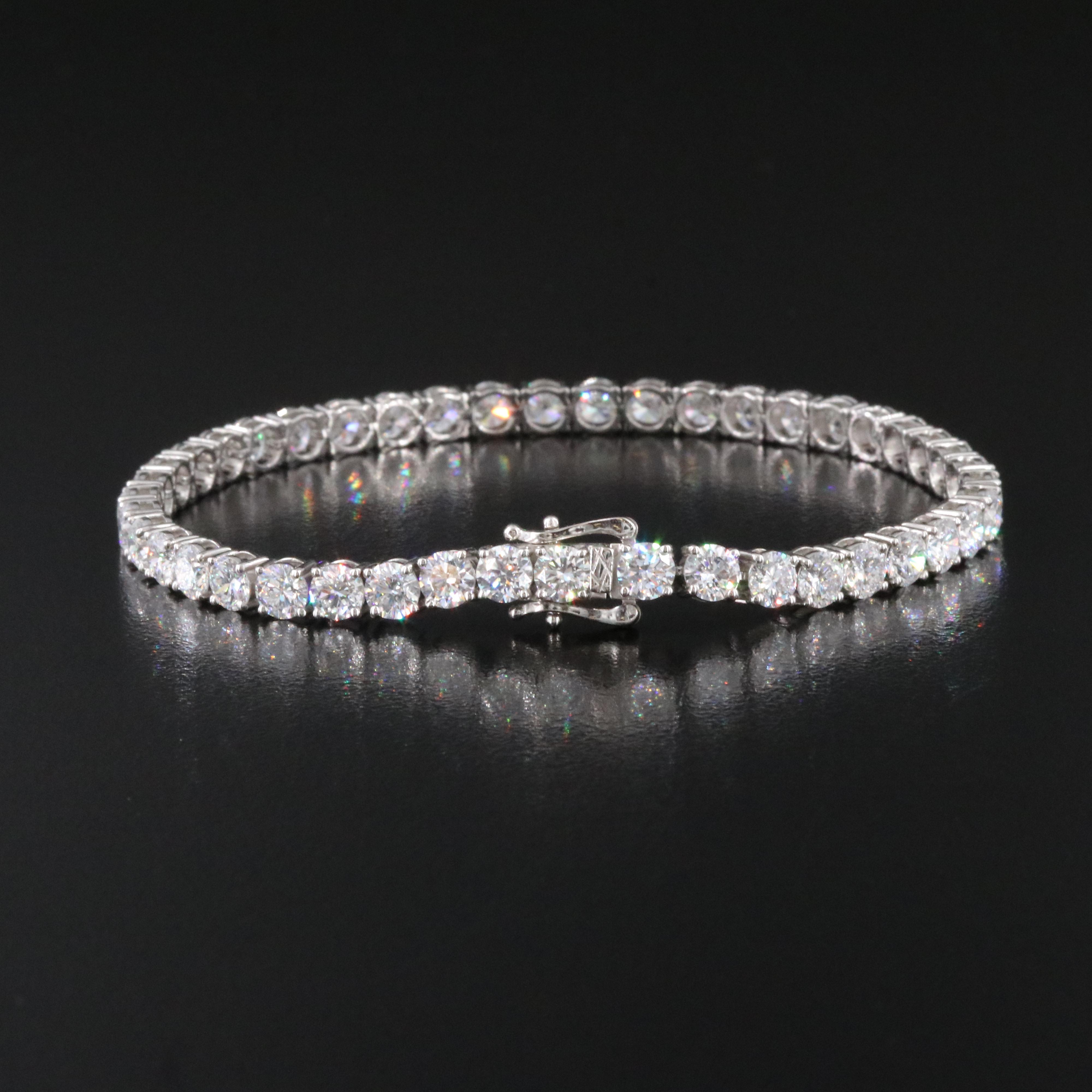 Platinum 12.17 CTW Lab Grown Diamond Line Bracelet
