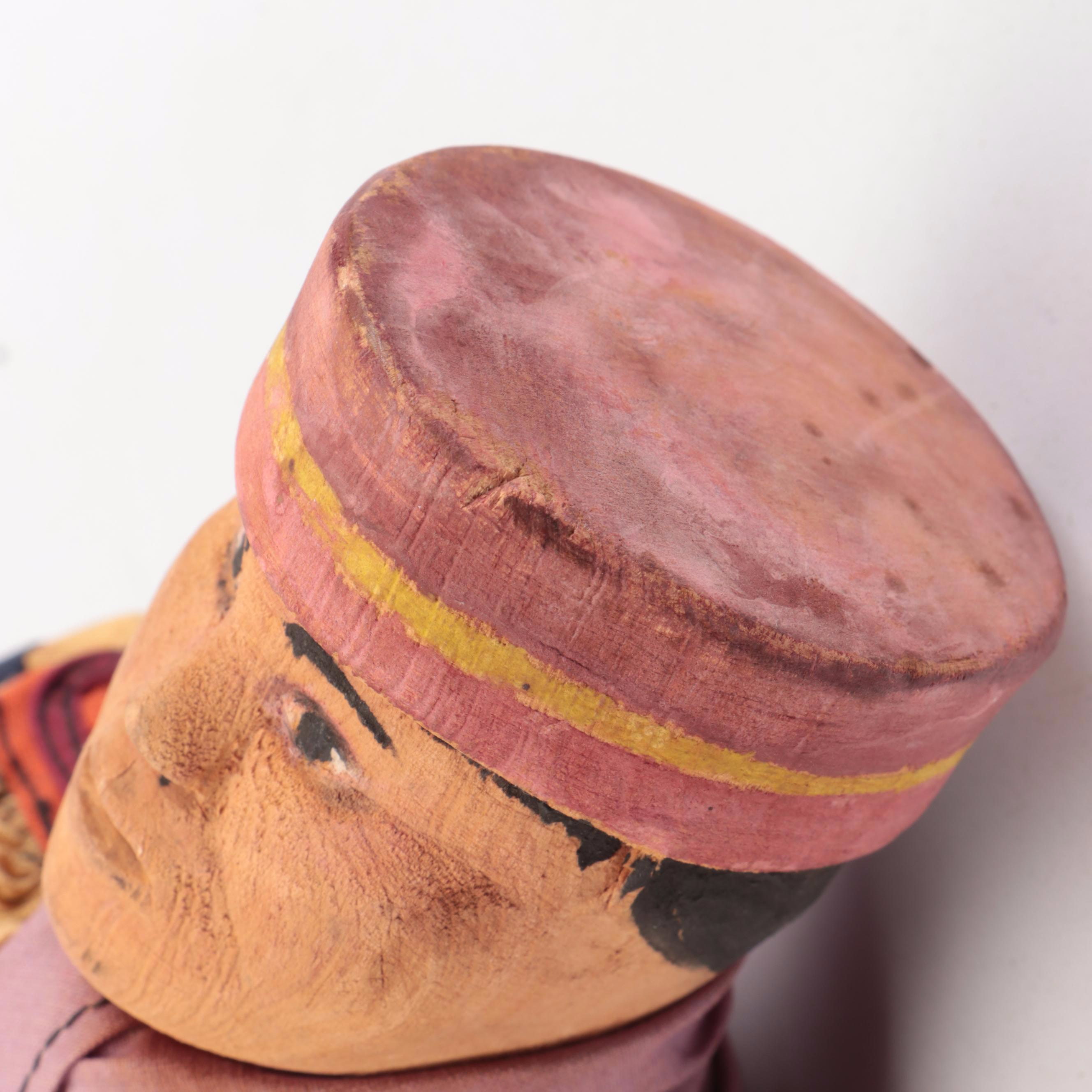 Chippewa and Seminole Carved Wood Dolls with Other Indigenous Dolls