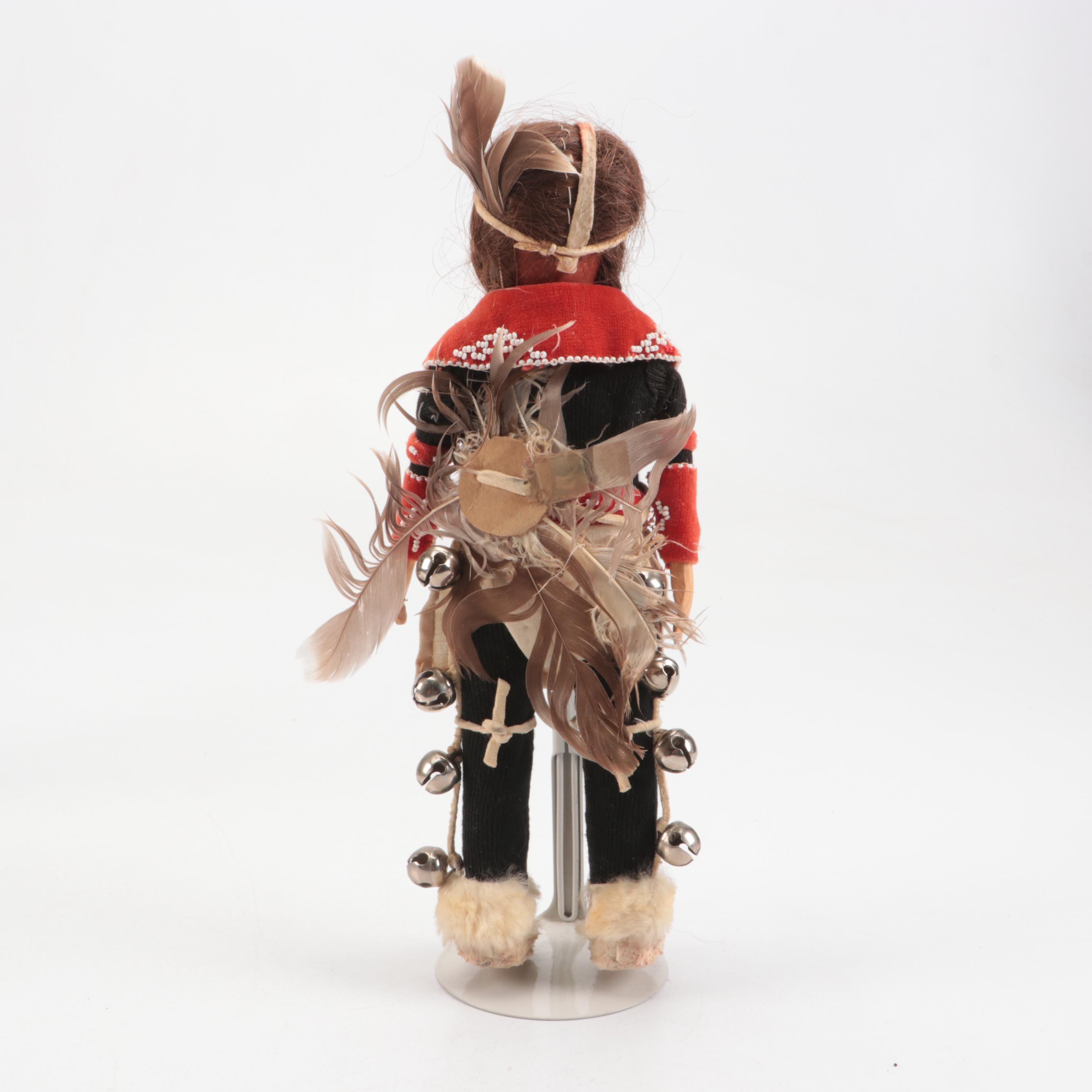 Chippewa and Seminole Carved Wood Dolls with Other Indigenous Dolls