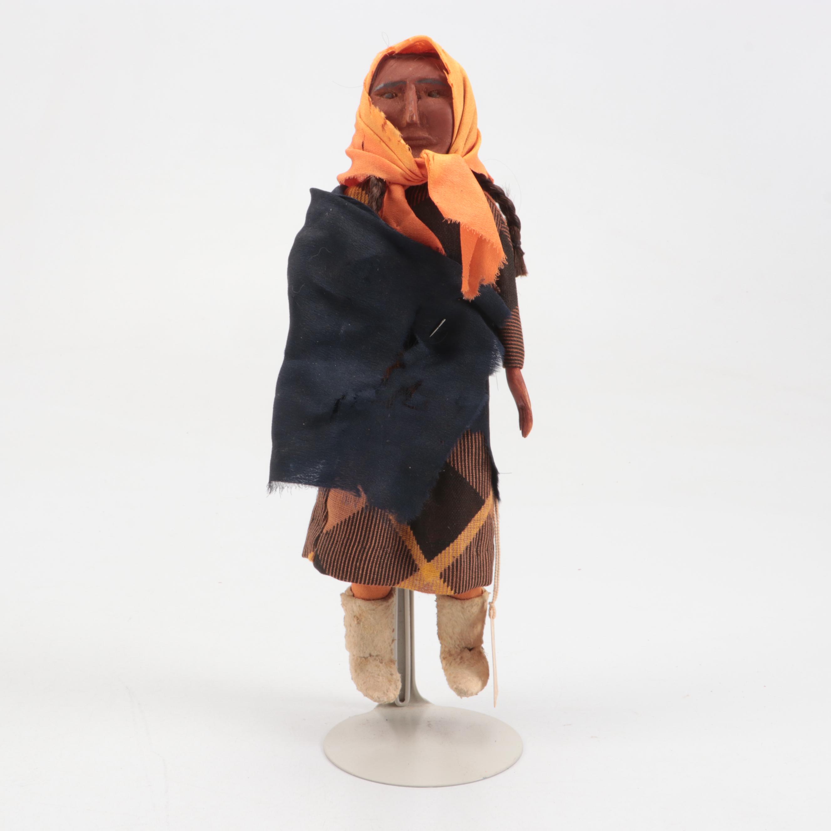 Chippewa and Seminole Carved Wood Dolls with Other Indigenous Dolls