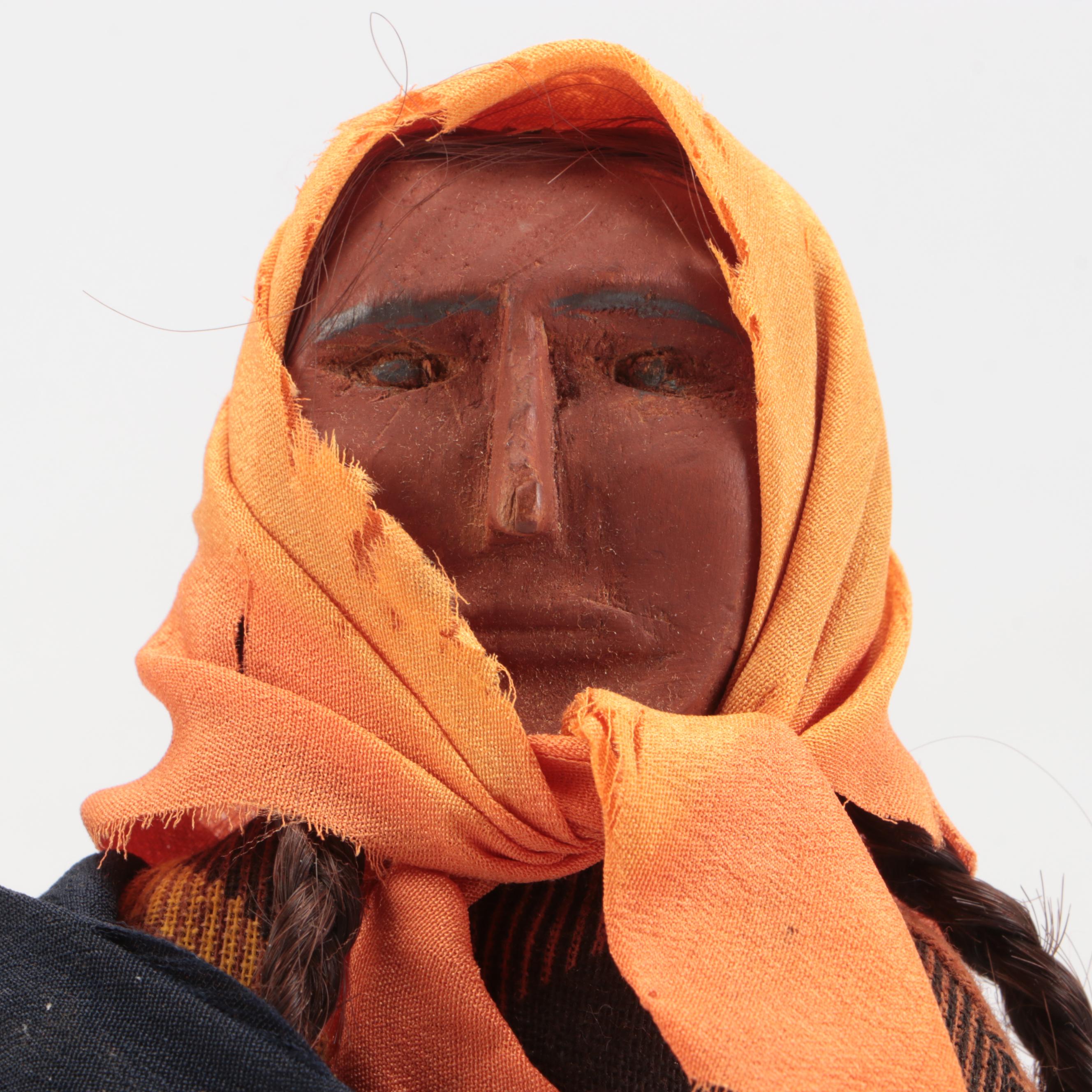 Chippewa and Seminole Carved Wood Dolls with Other Indigenous Dolls