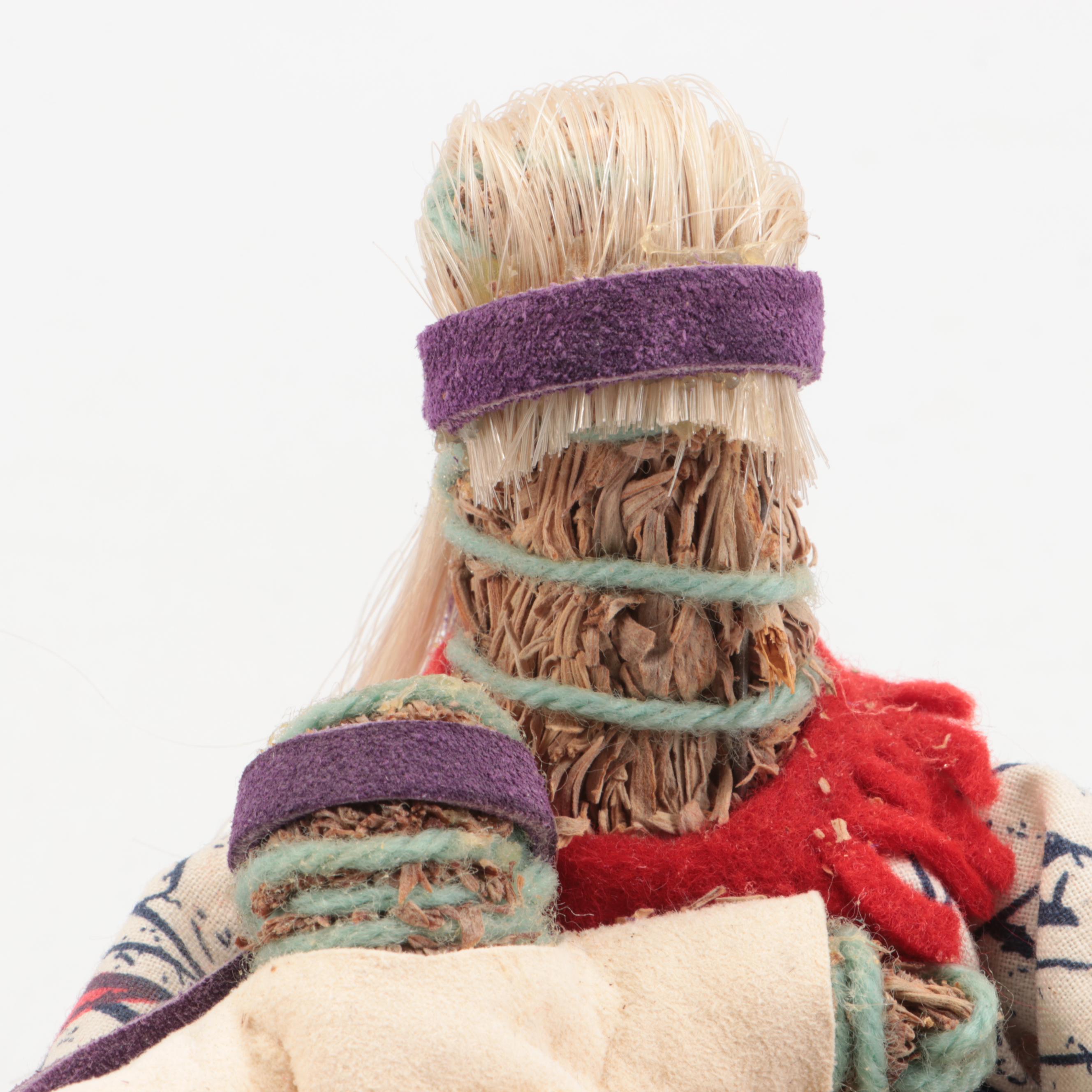 Chippewa and Seminole Carved Wood Dolls with Other Indigenous Dolls