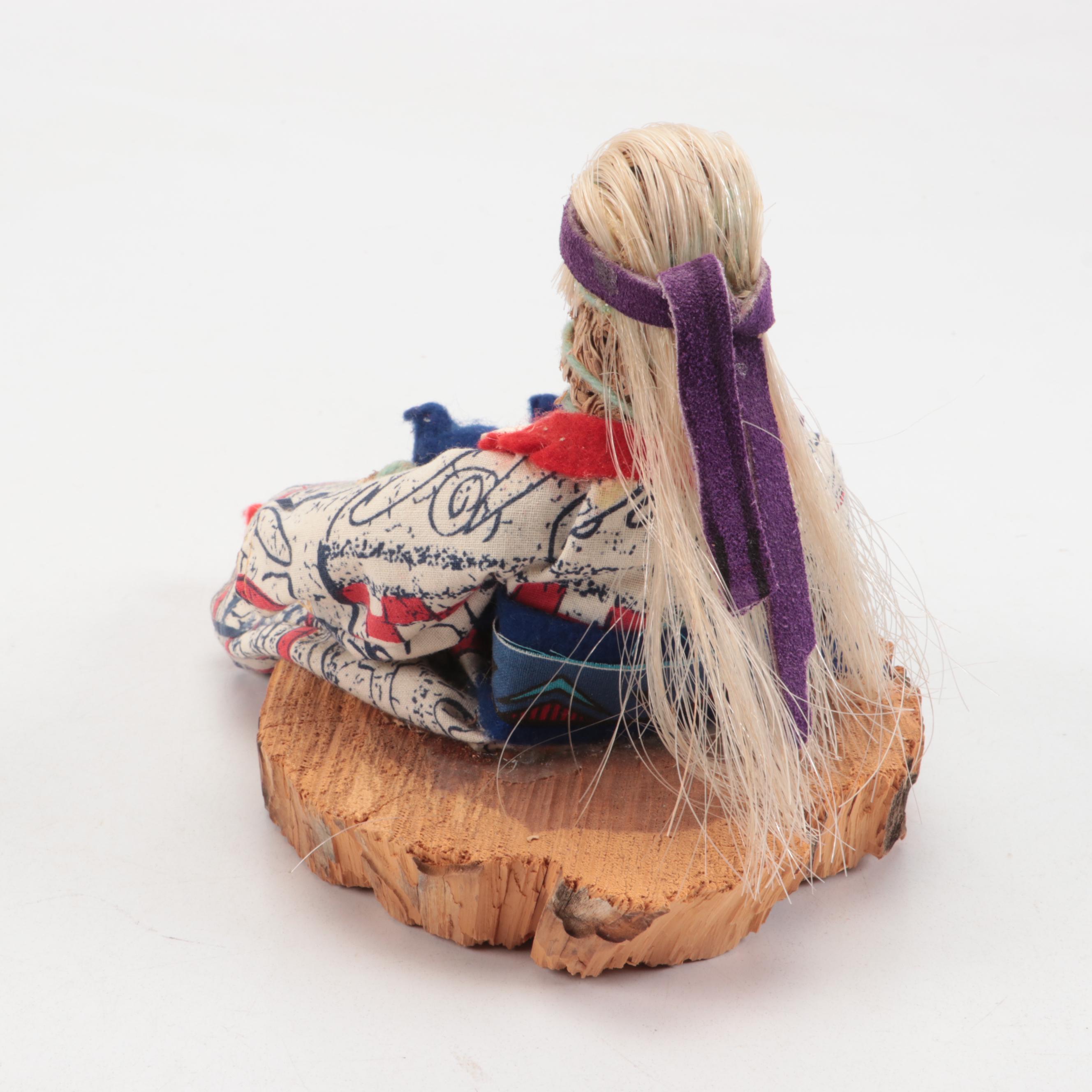 Chippewa and Seminole Carved Wood Dolls with Other Indigenous Dolls