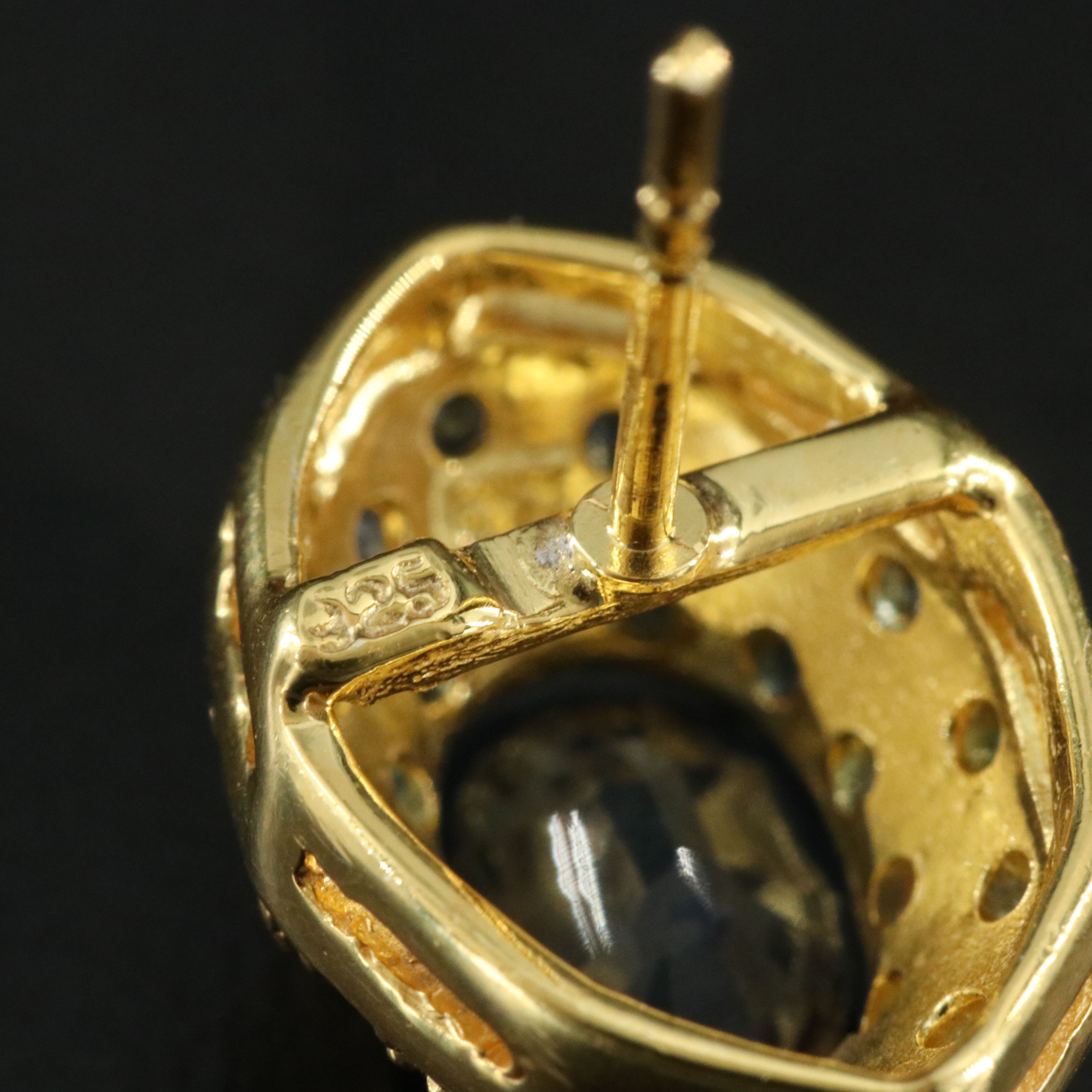 Sterling Filled Corundum and Sapphire Earrings