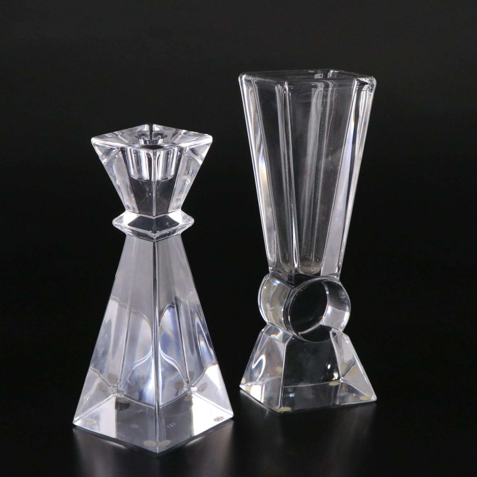 Cristal de Sèvres Crystal Vase and Candlestick