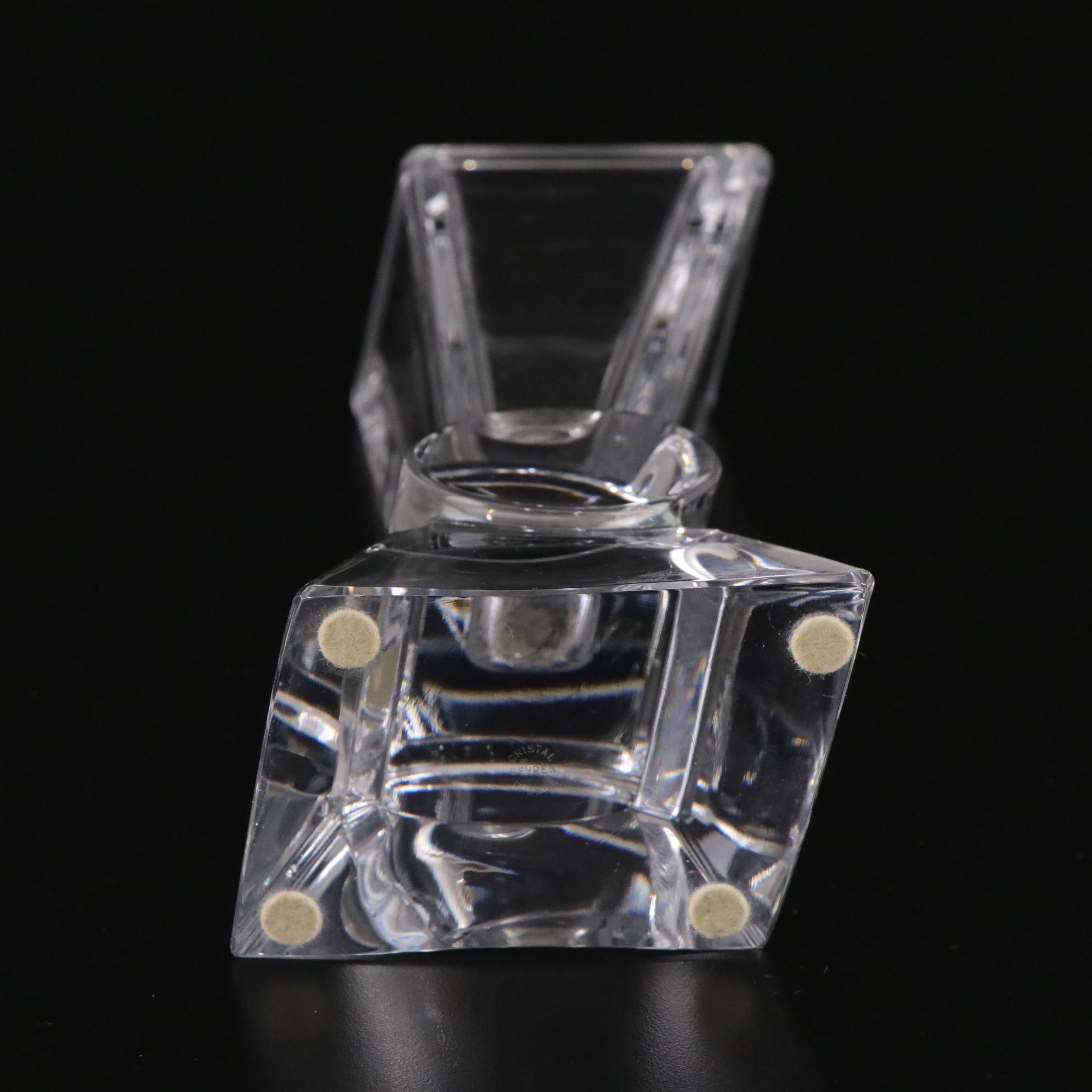 Cristal de Sèvres Crystal Vase and Candlestick