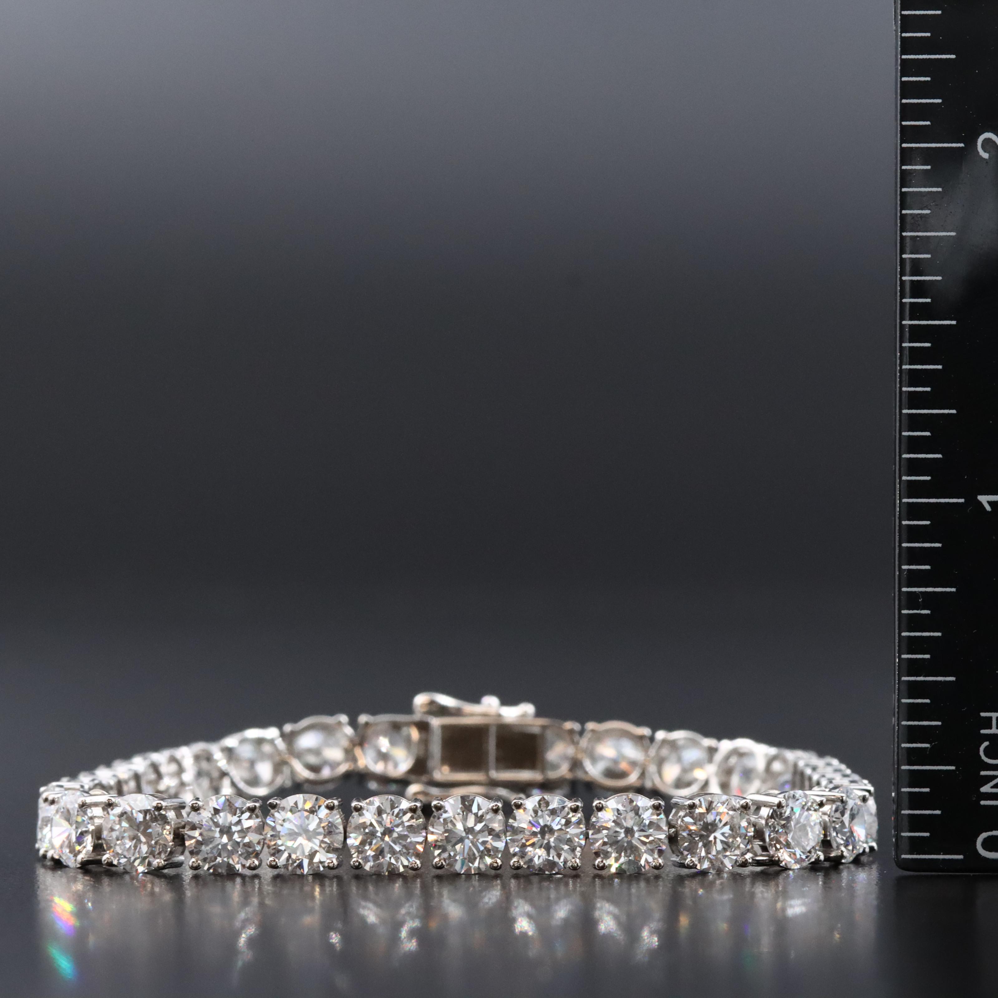 Platinum 21.88 CTW Lab Grown Diamond Line Bracelet