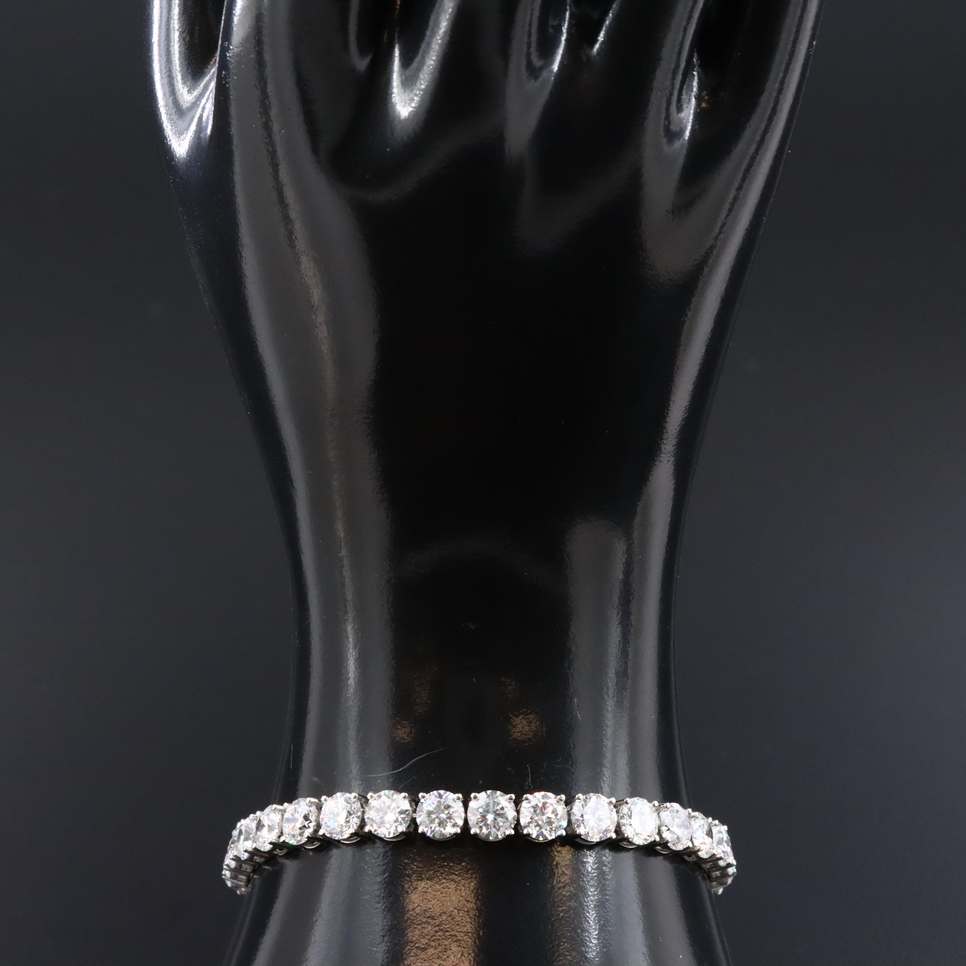 Platinum 21.88 CTW Lab Grown Diamond Line Bracelet