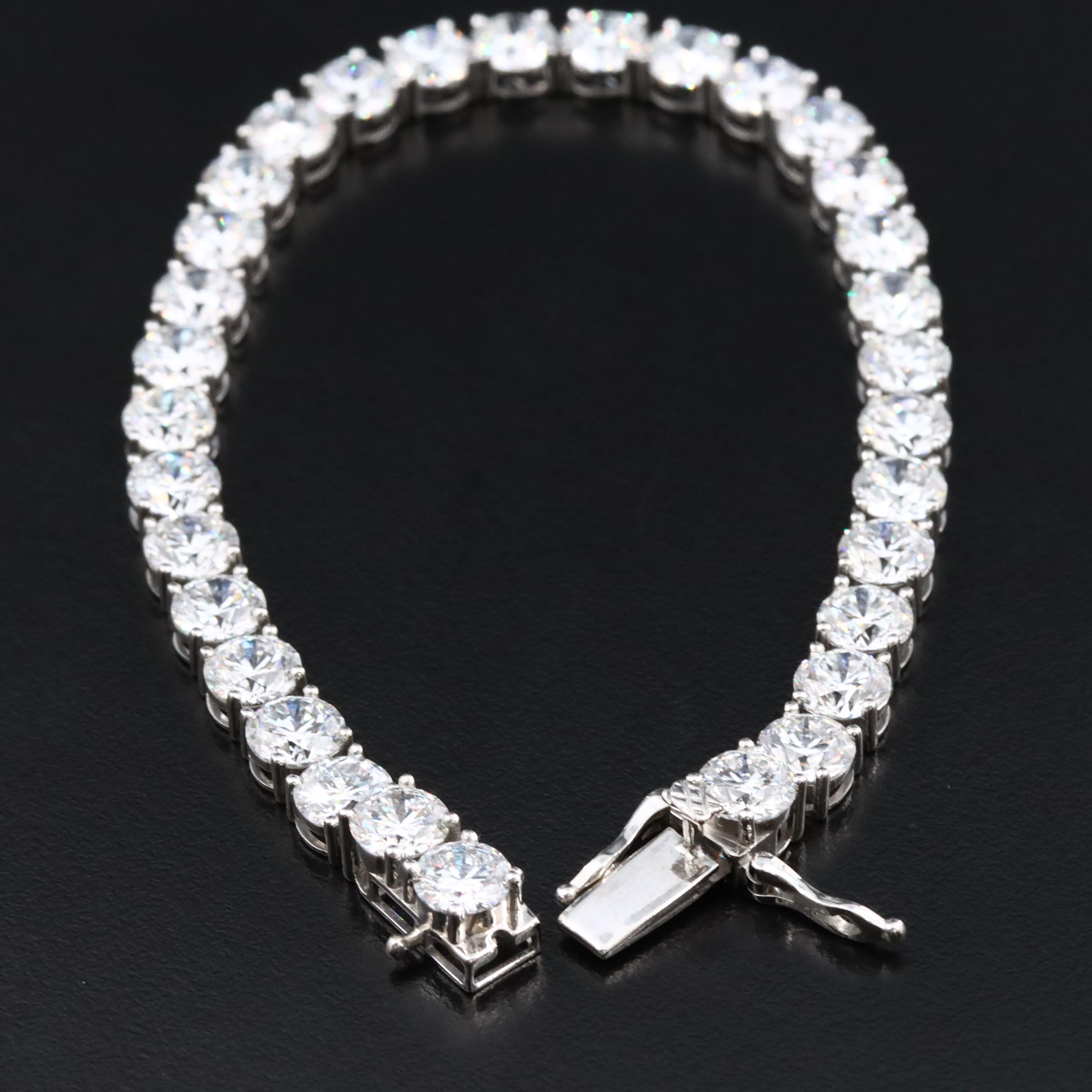Platinum 21.88 CTW Lab Grown Diamond Line Bracelet