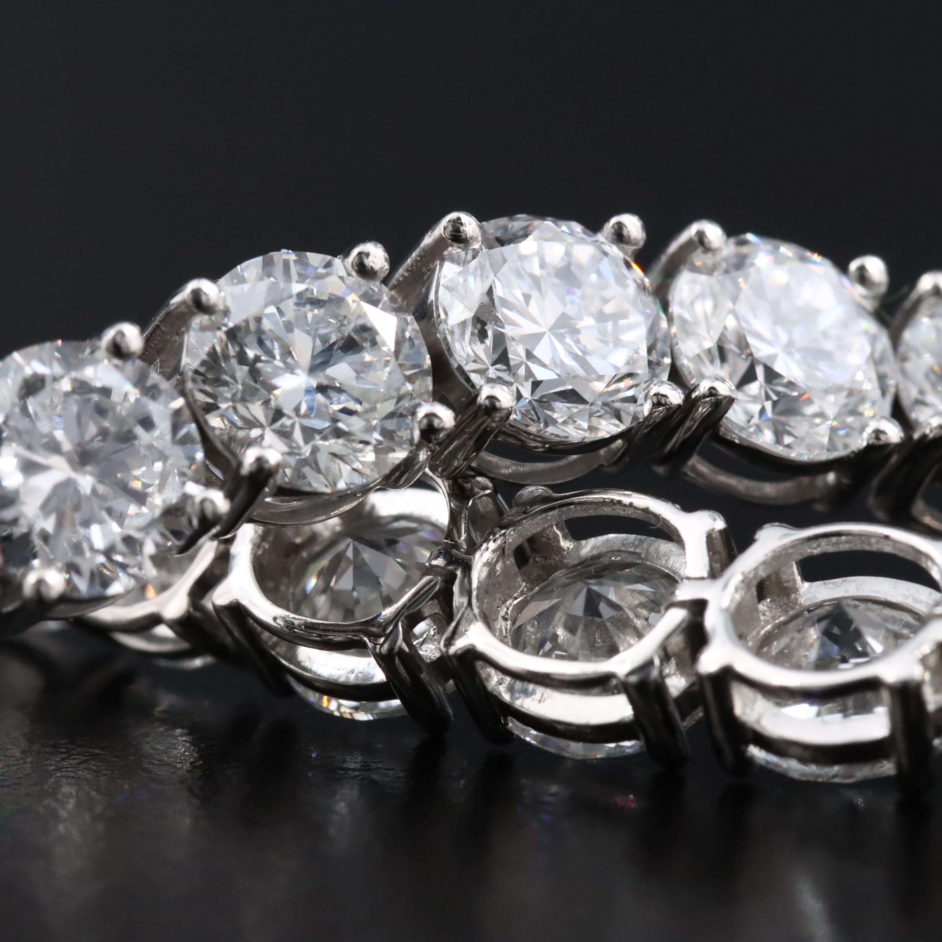 Platinum 21.88 CTW Lab Grown Diamond Line Bracelet