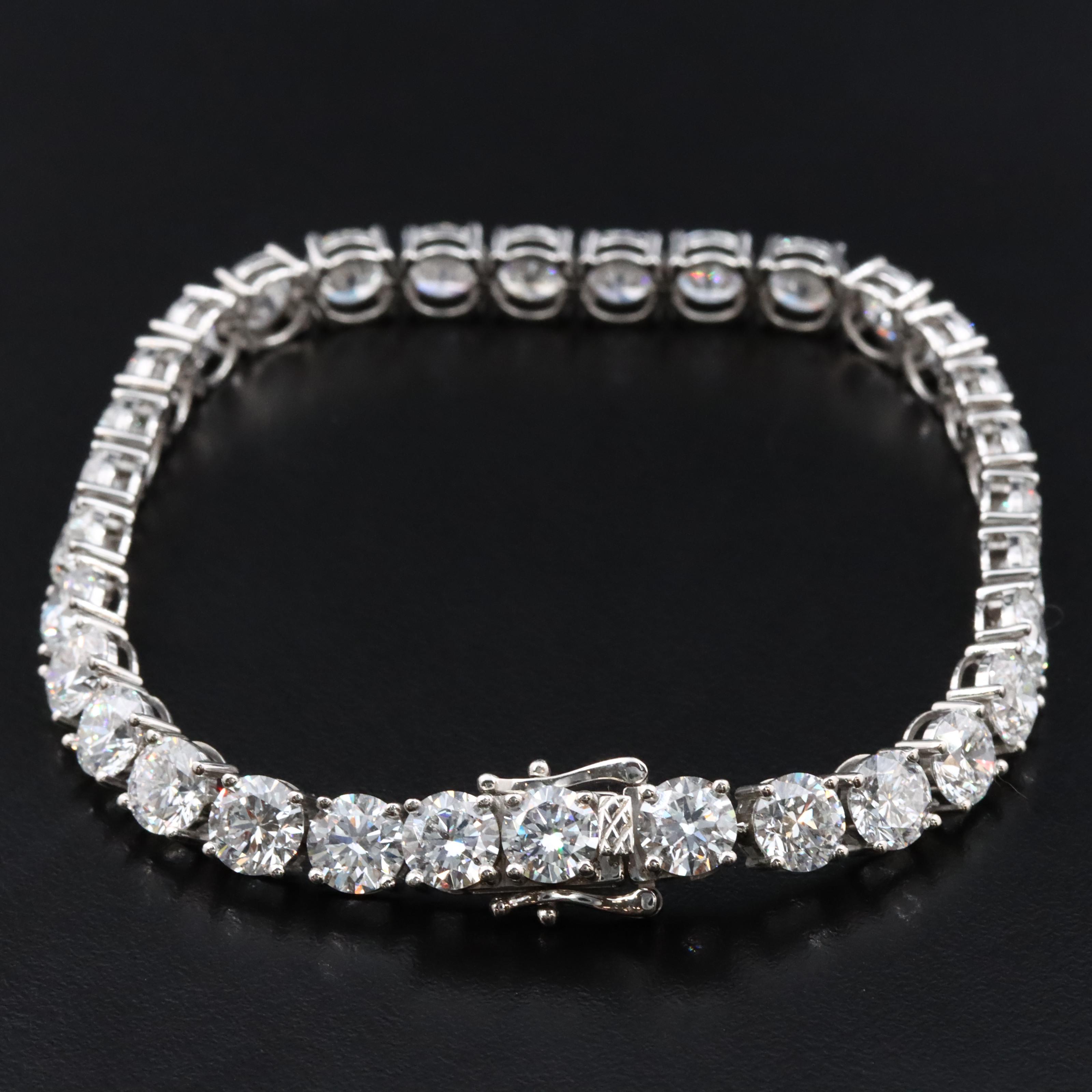 Platinum 21.88 CTW Lab Grown Diamond Line Bracelet