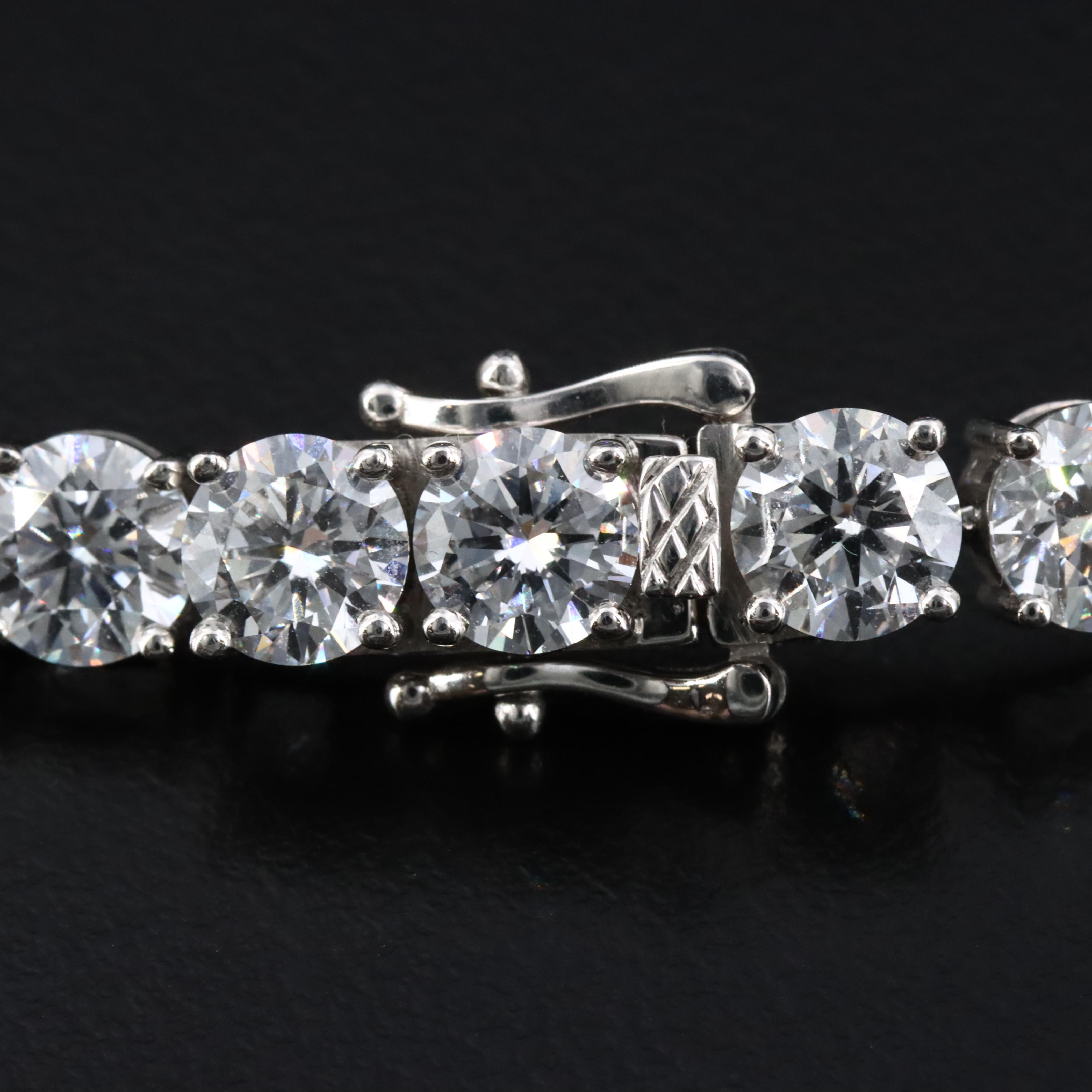 Platinum 21.88 CTW Lab Grown Diamond Line Bracelet