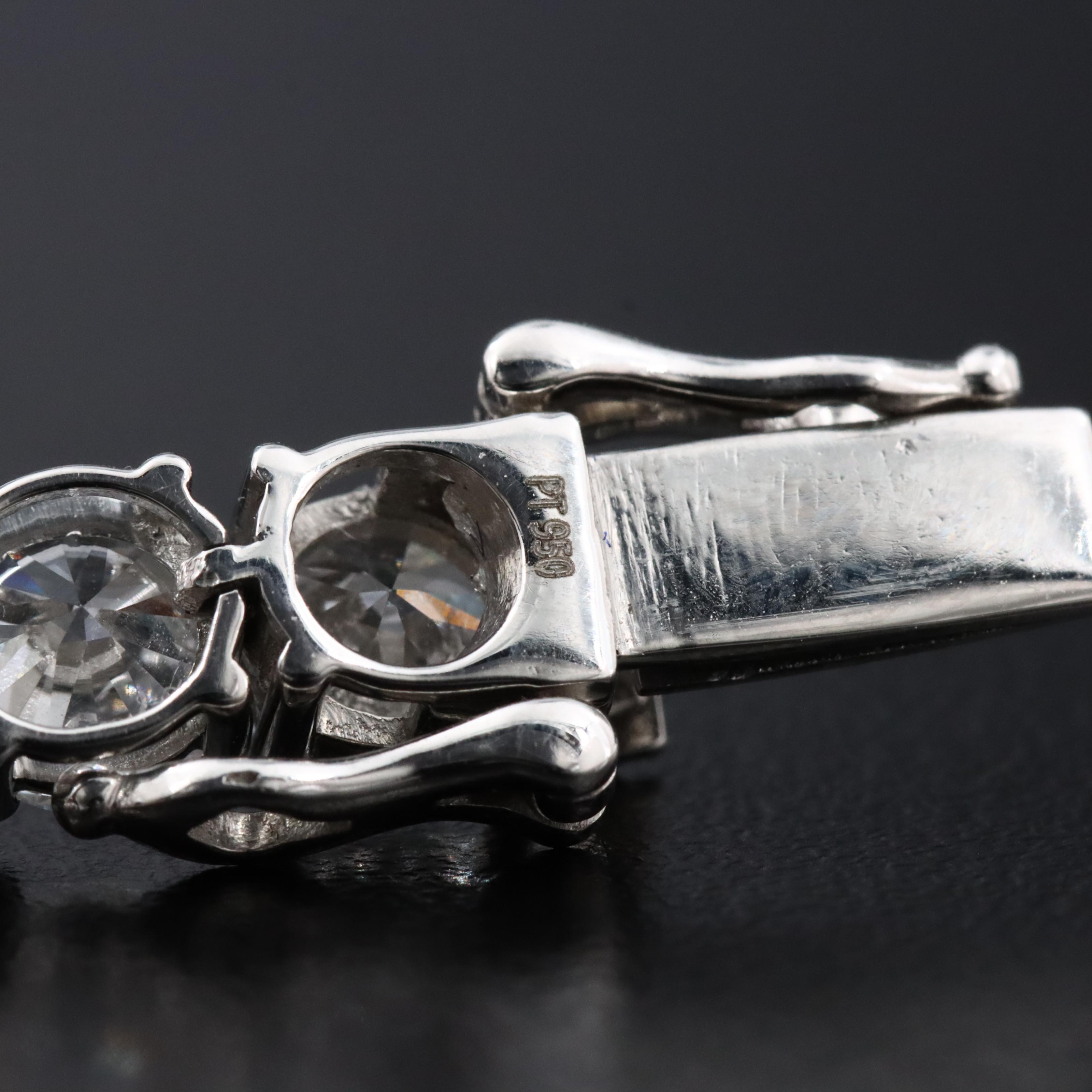 Platinum 21.88 CTW Lab Grown Diamond Line Bracelet