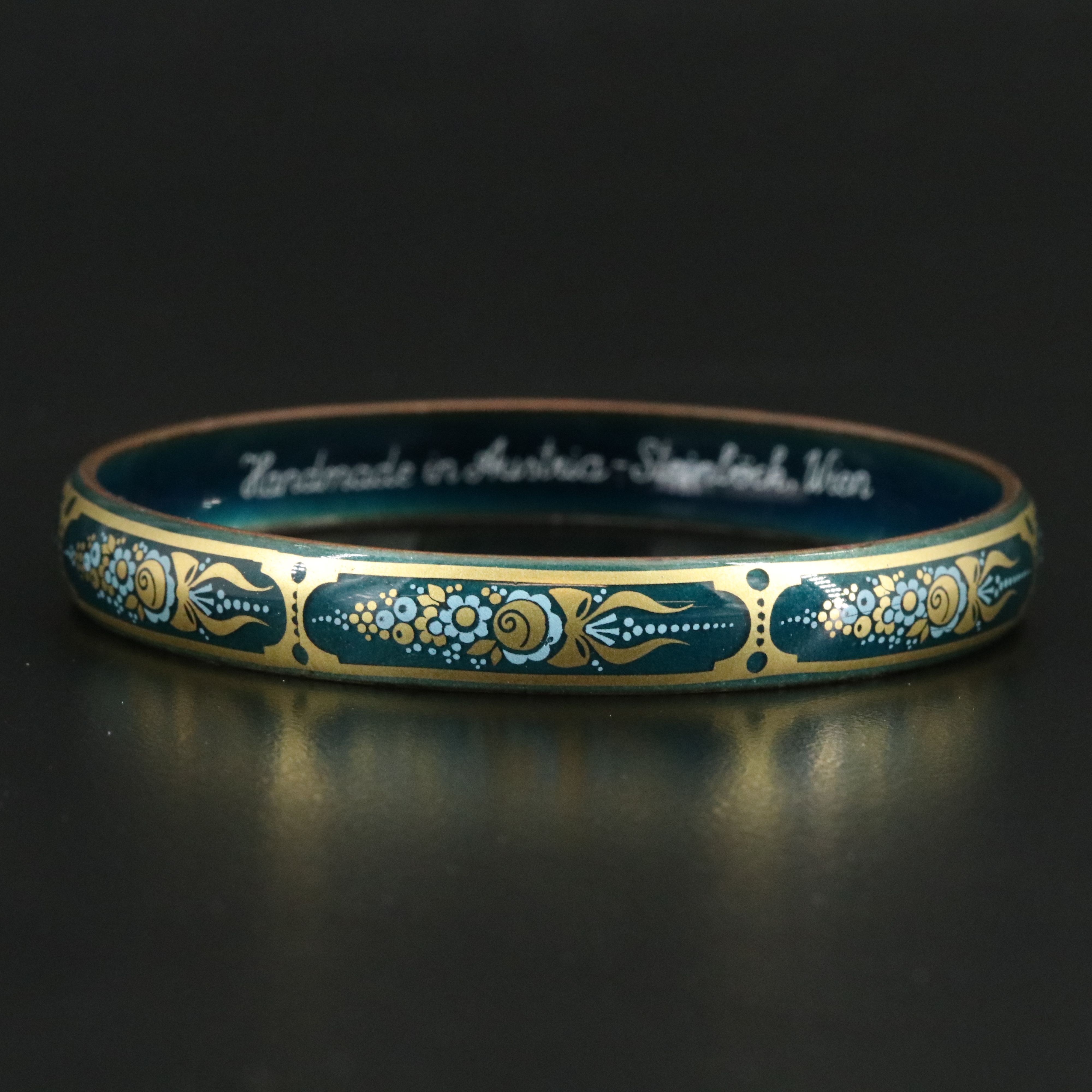Steinböck Studio Floral Enamel Bangle Bracelet