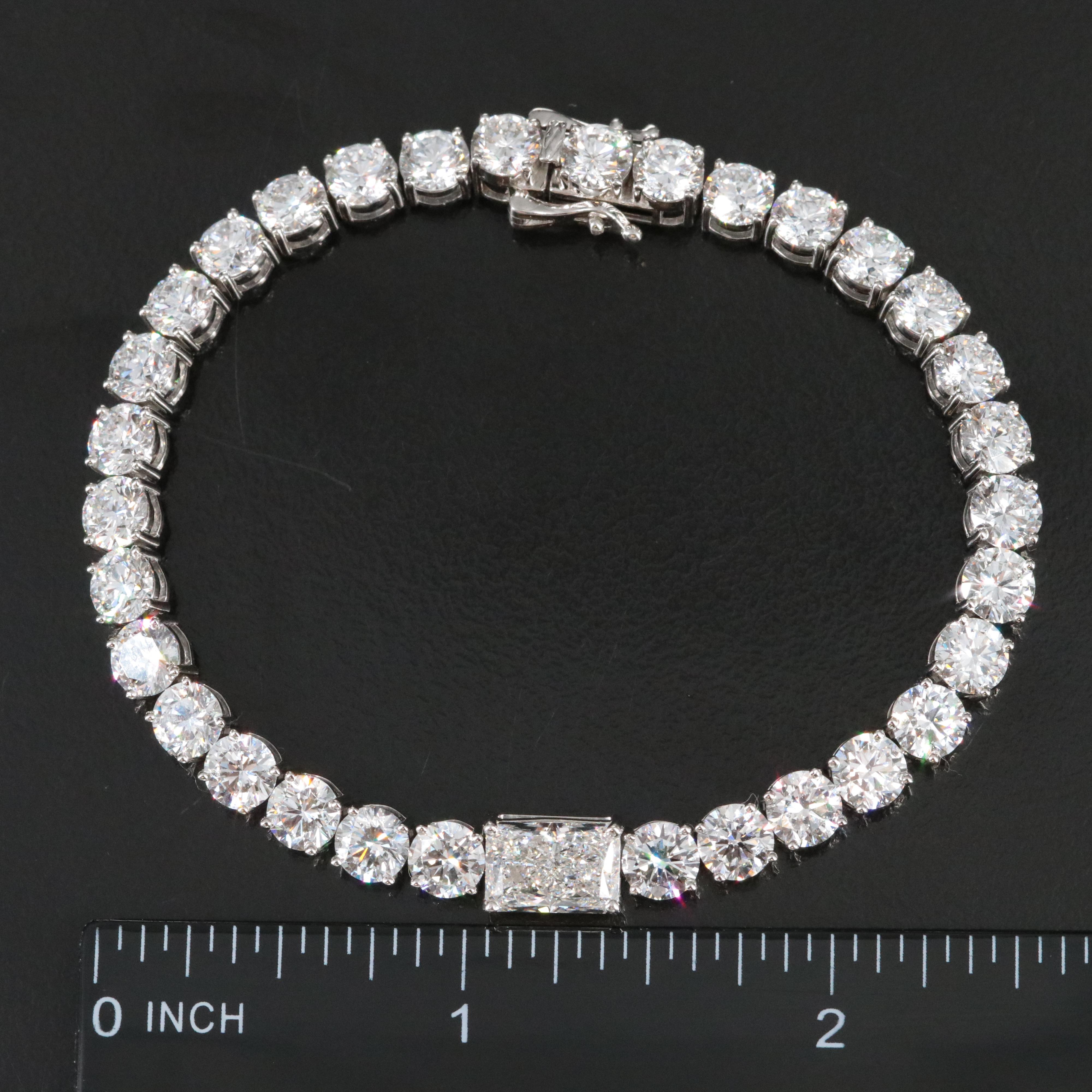 Platinum 19.17 CTW Lab Grown Diamond Line Bracelet with IGI Report