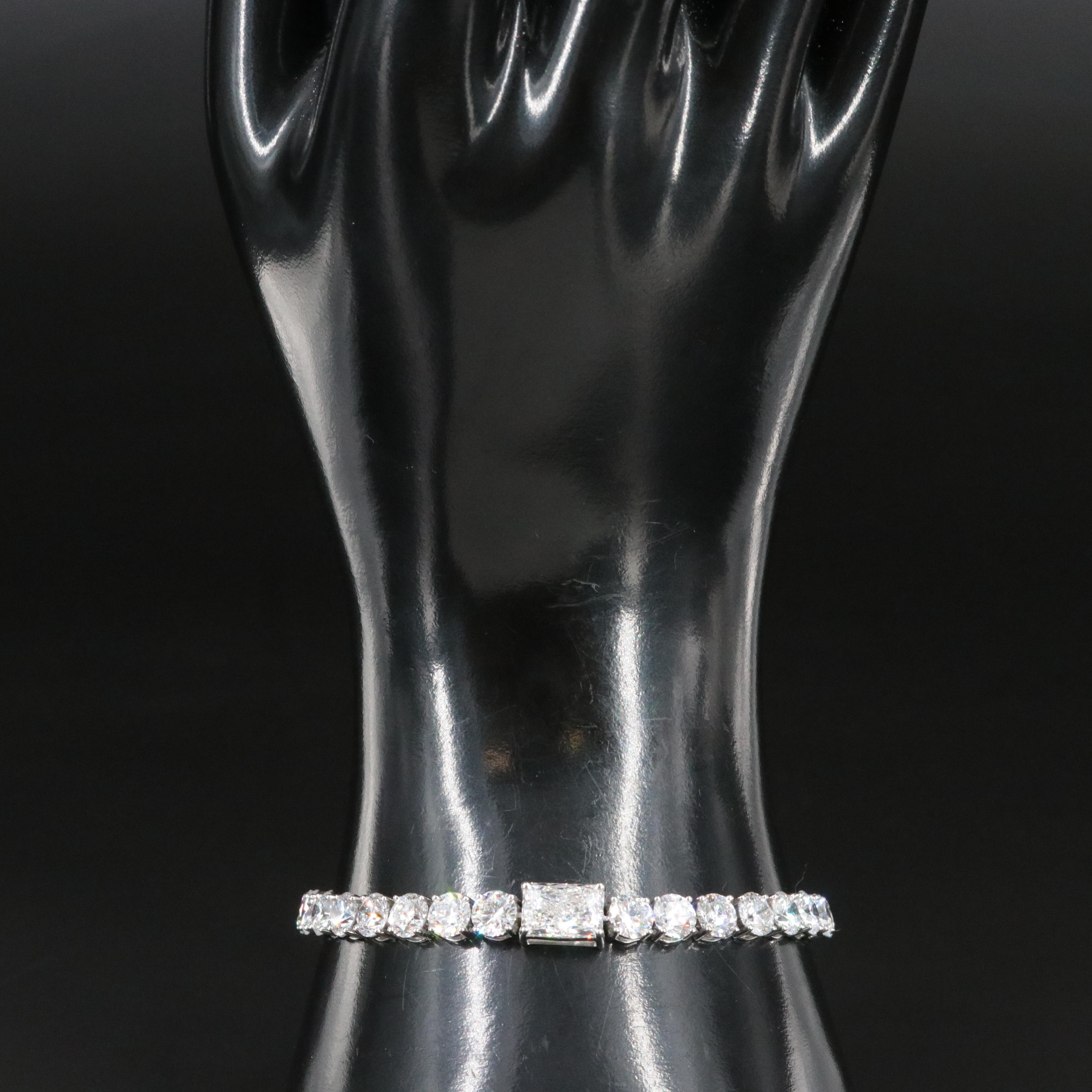 Platinum 19.17 CTW Lab Grown Diamond Line Bracelet with IGI Report