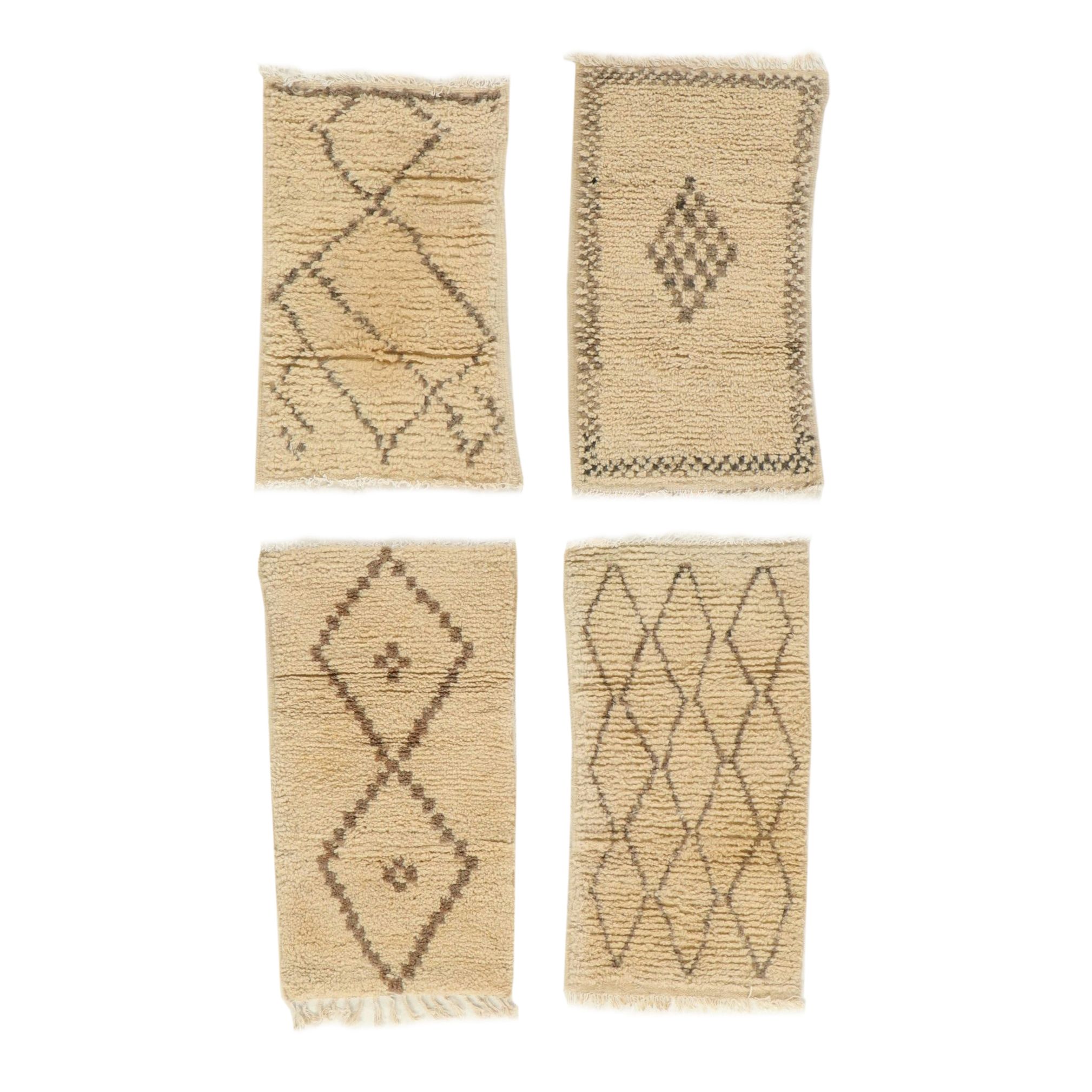 Group of Hand-Knotted Moroccan Berber Accent Rugs