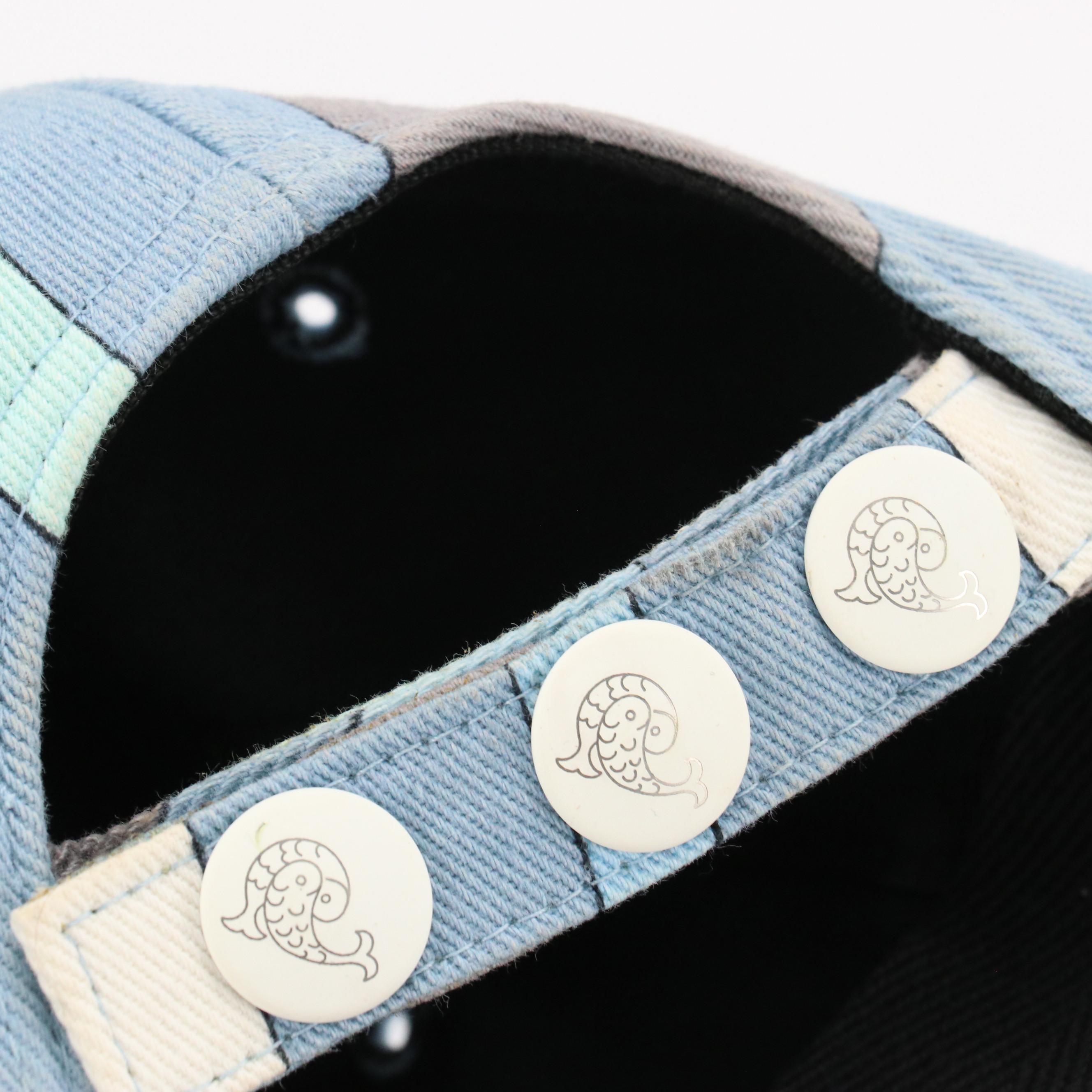 Emilio Pucci Blue Marmo Print Cotton Snapback Cap