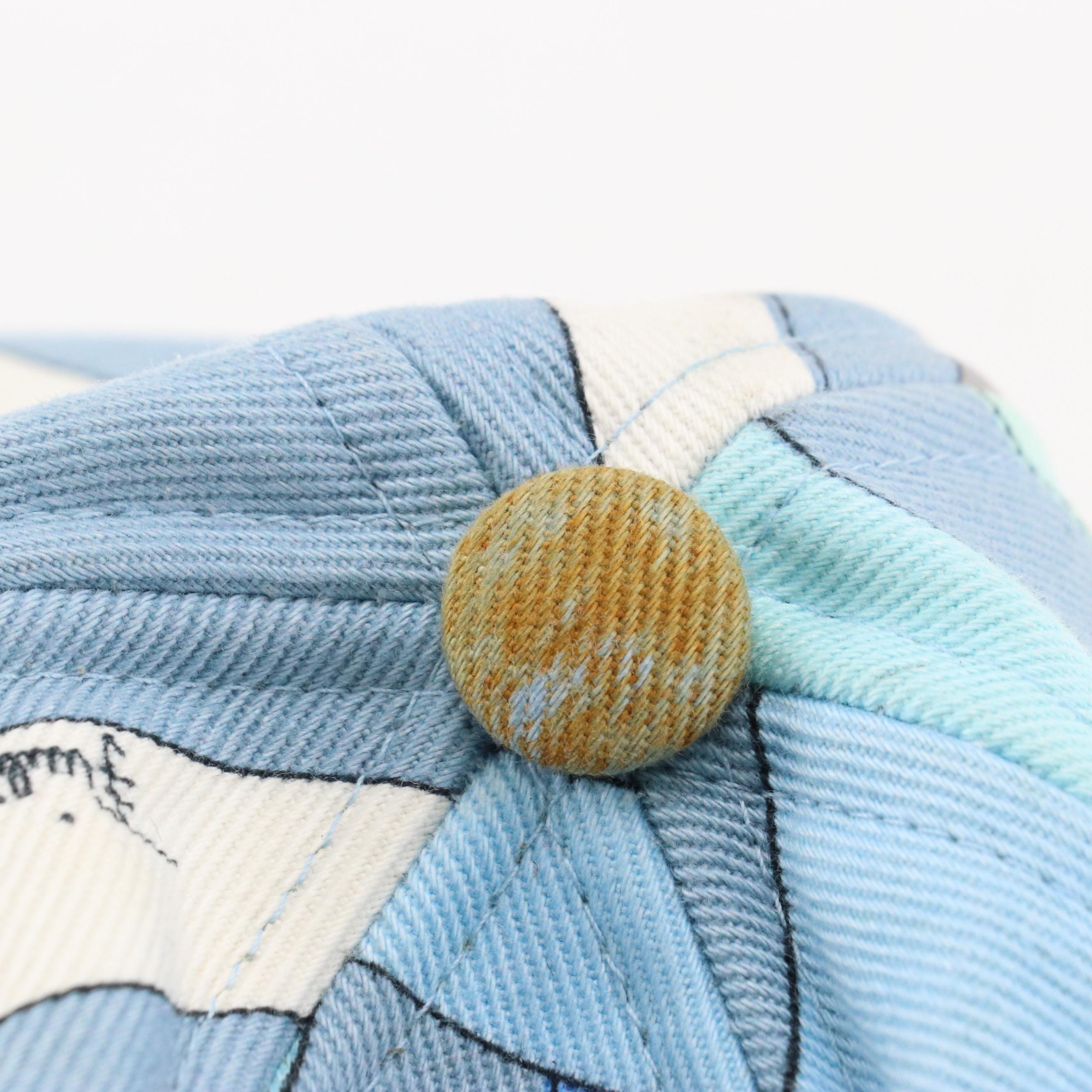 Emilio Pucci Blue Marmo Print Cotton Snapback Cap