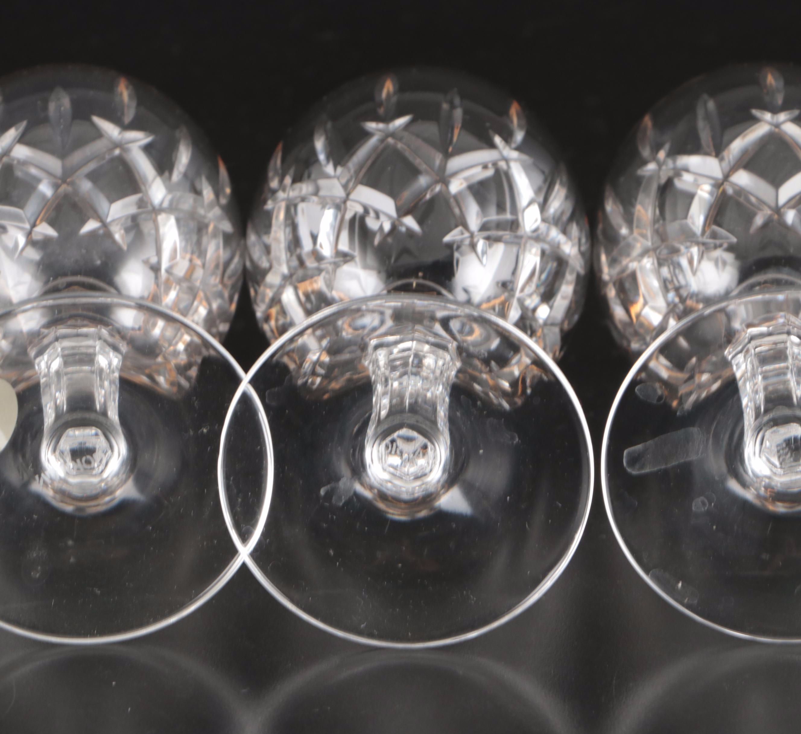 Gorham "Lady Anne Gold" Crystal Wine Glasses, Late 20th/Early 21st C.