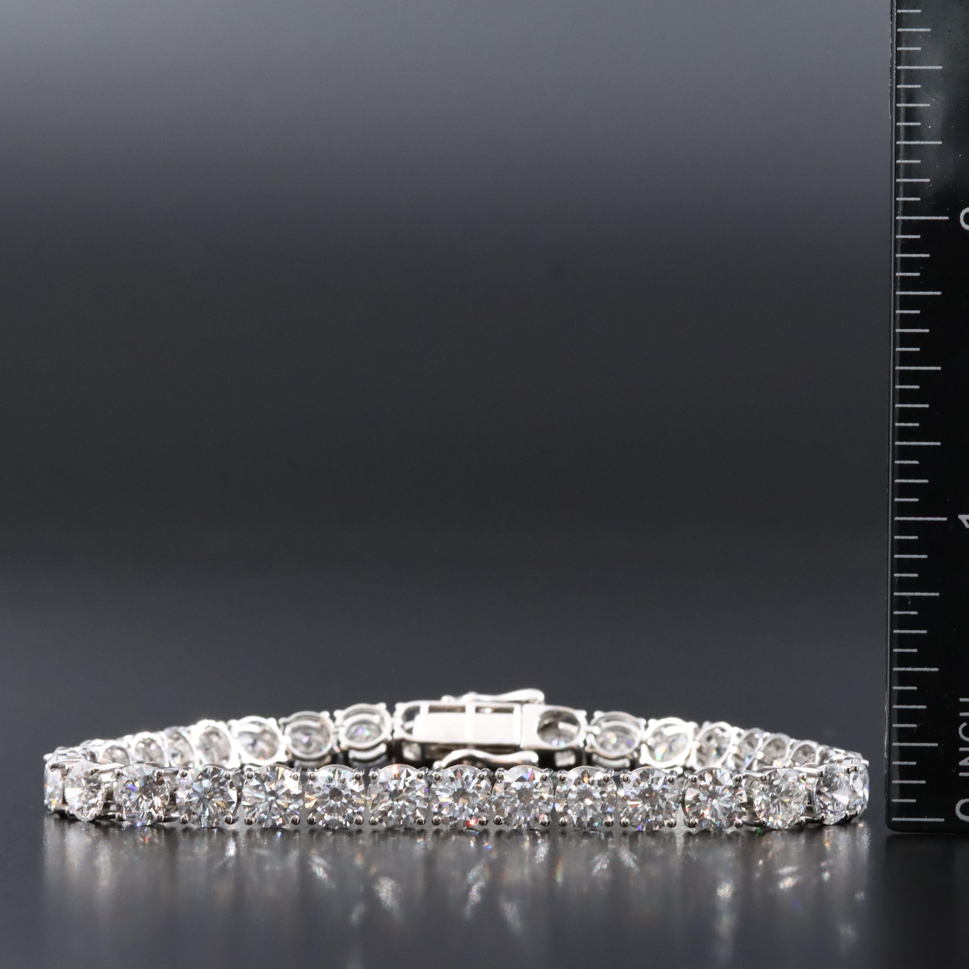 Platinum 18.10 CTW Lab Grown Diamond Line Bracelet