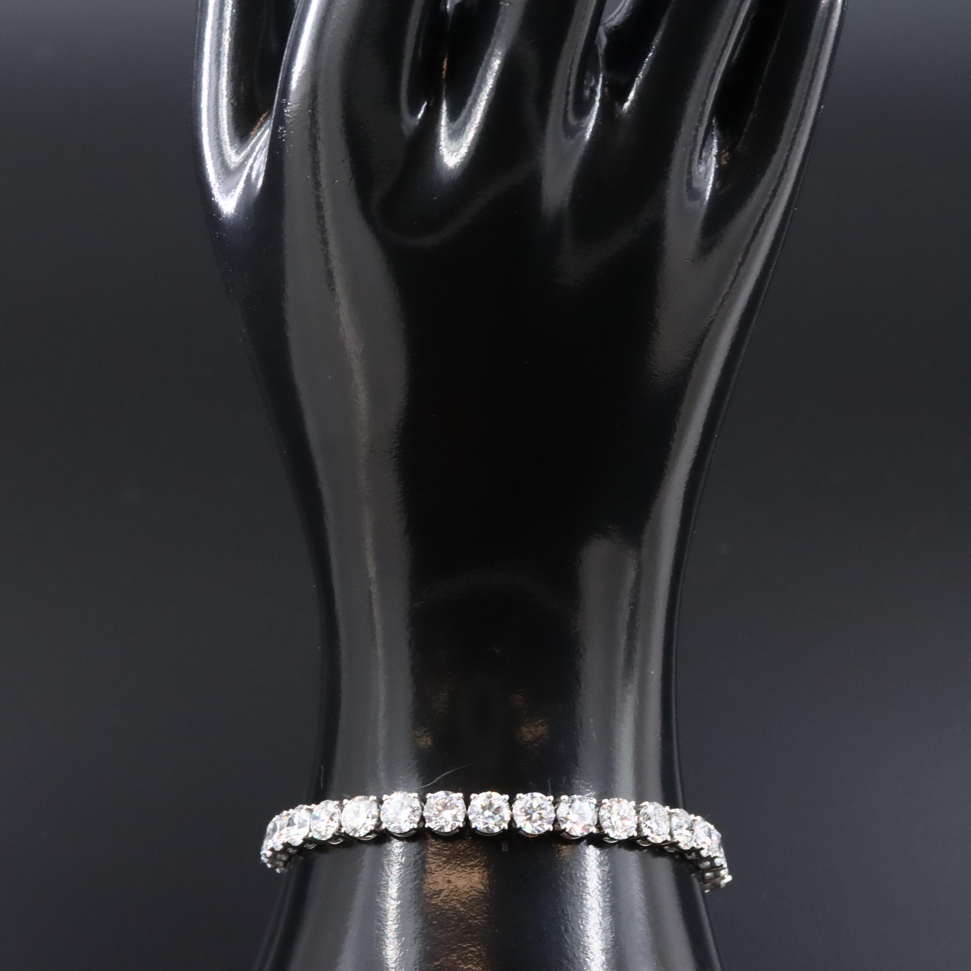 Platinum 18.10 CTW Lab Grown Diamond Line Bracelet