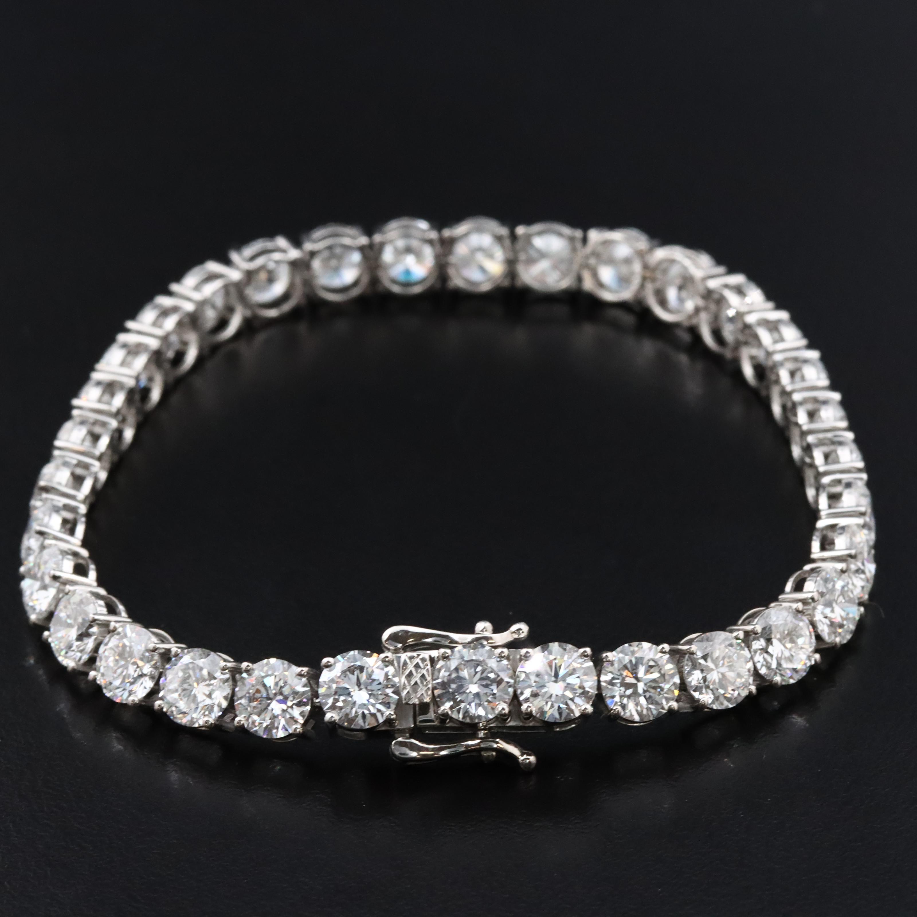 Platinum 18.10 CTW Lab Grown Diamond Line Bracelet