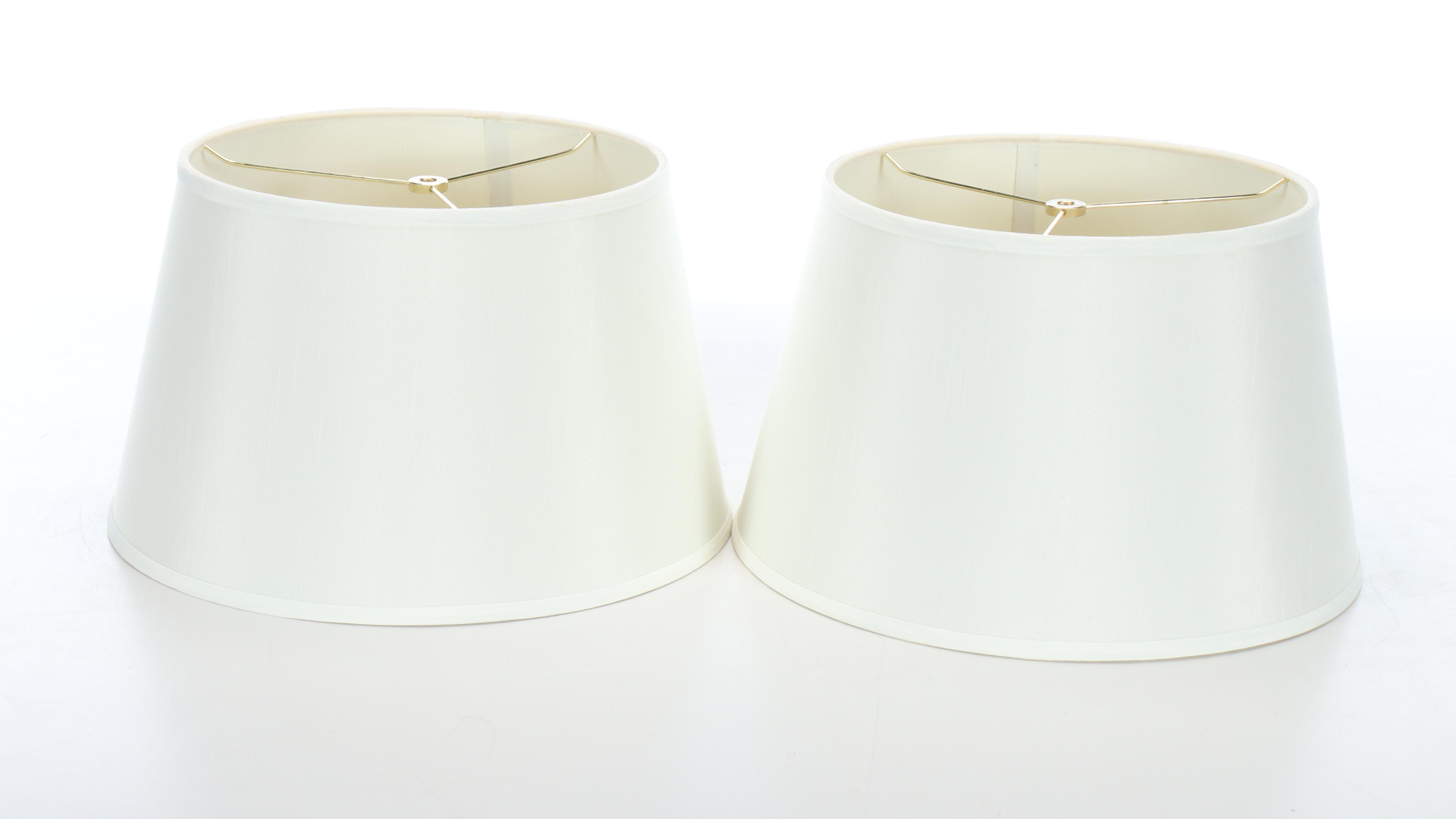 Glossy Gold Finish Teardrop Table Lamps with Silk Blend Shades