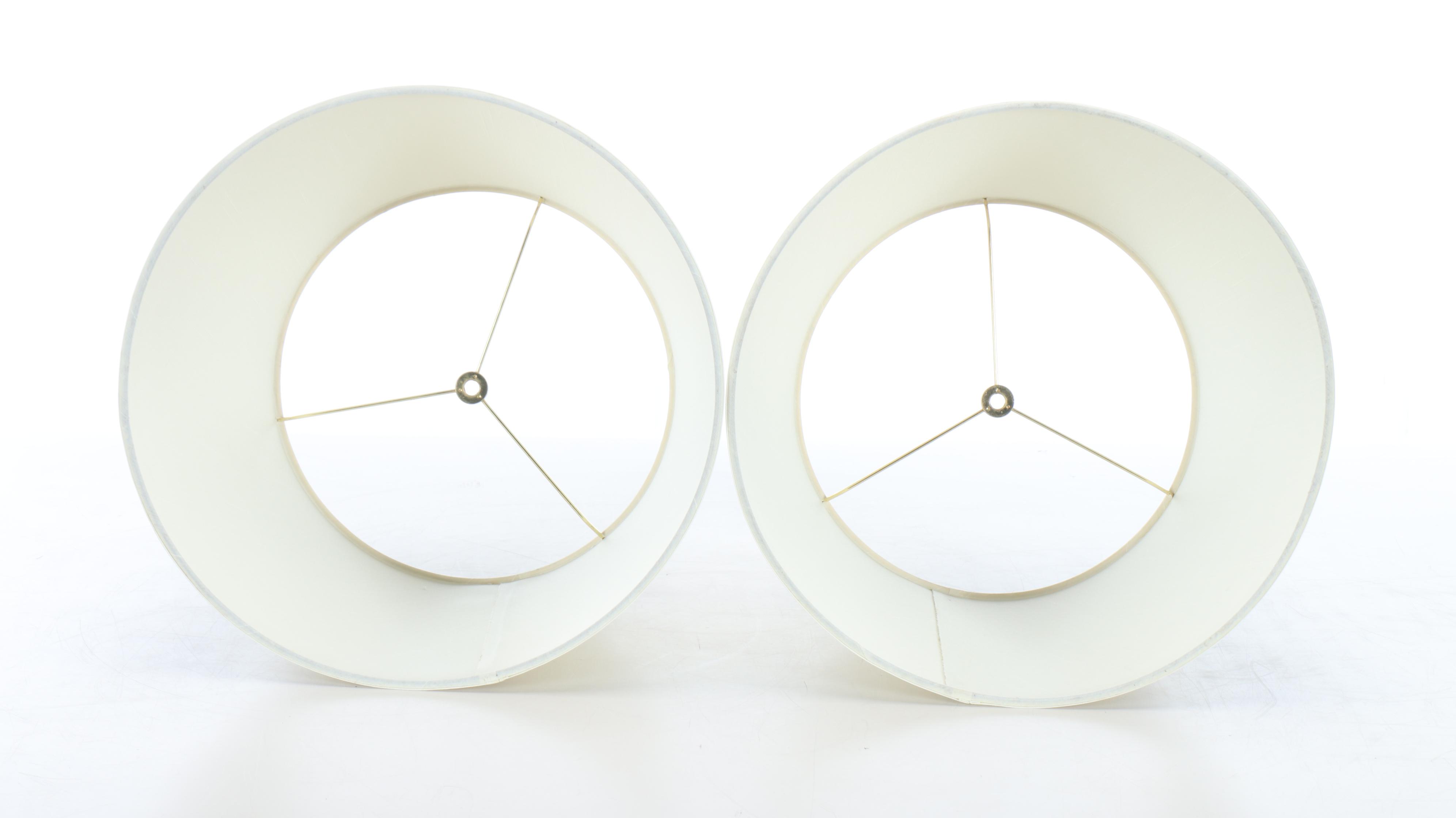 Glossy Gold Finish Teardrop Table Lamps with Silk Blend Shades