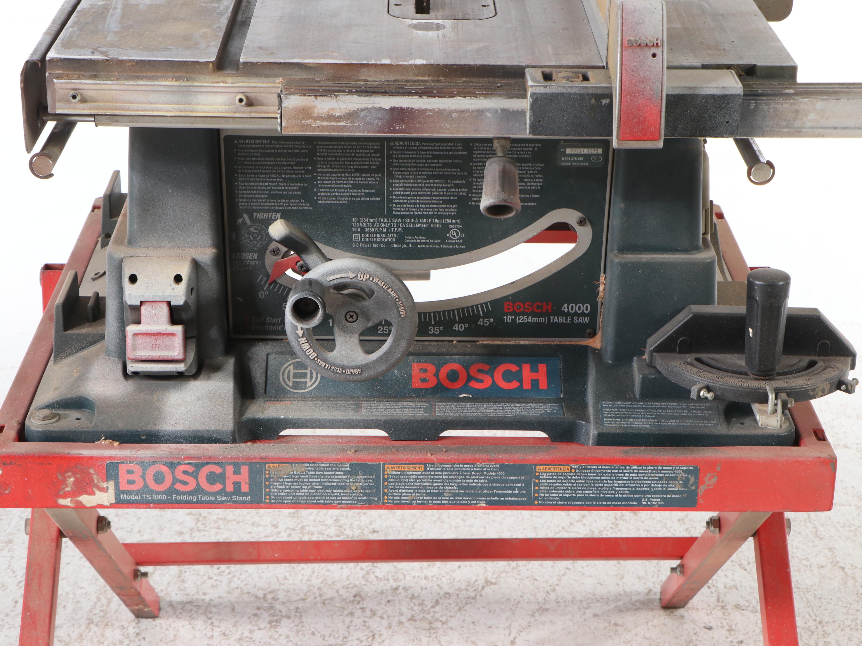 Bosch 4000 10" Table Saw and TS 1000 Folding Table Saw Stand