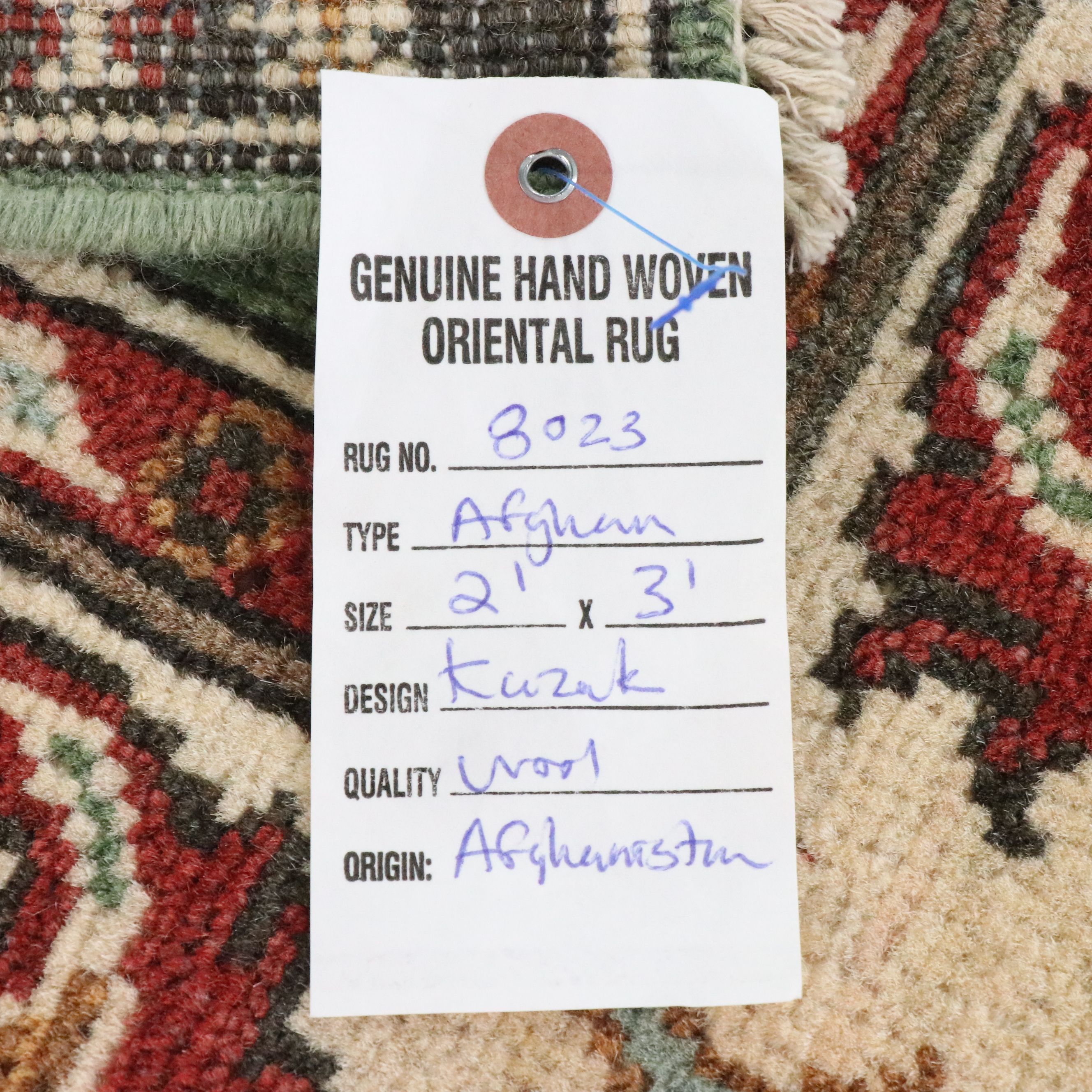 2'1 x 3'1 Hand-Knotted Afghan Kazak Accent Rug