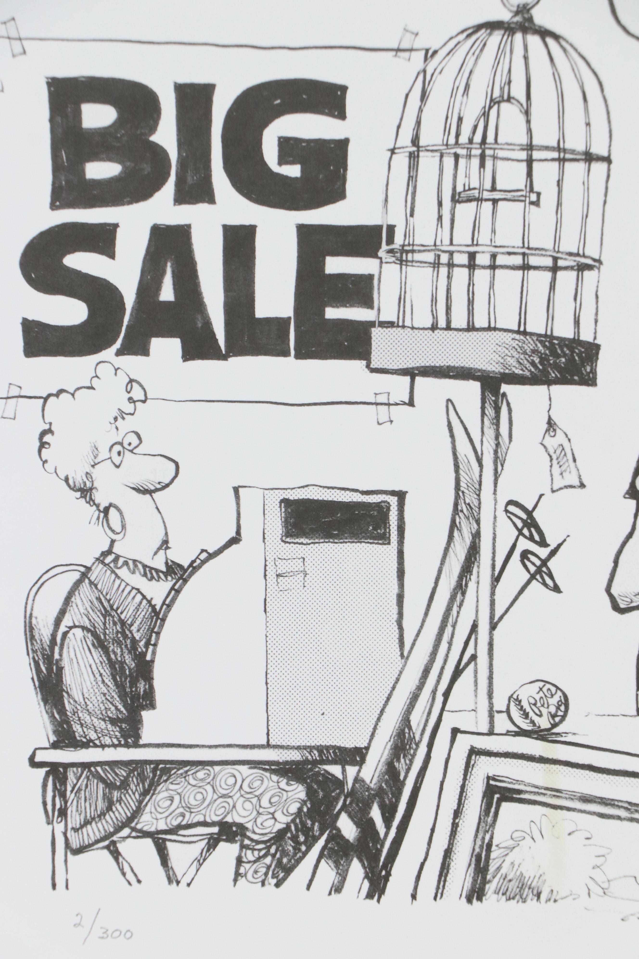 Jim Borgman Cartoon Halftone "Big Sale"